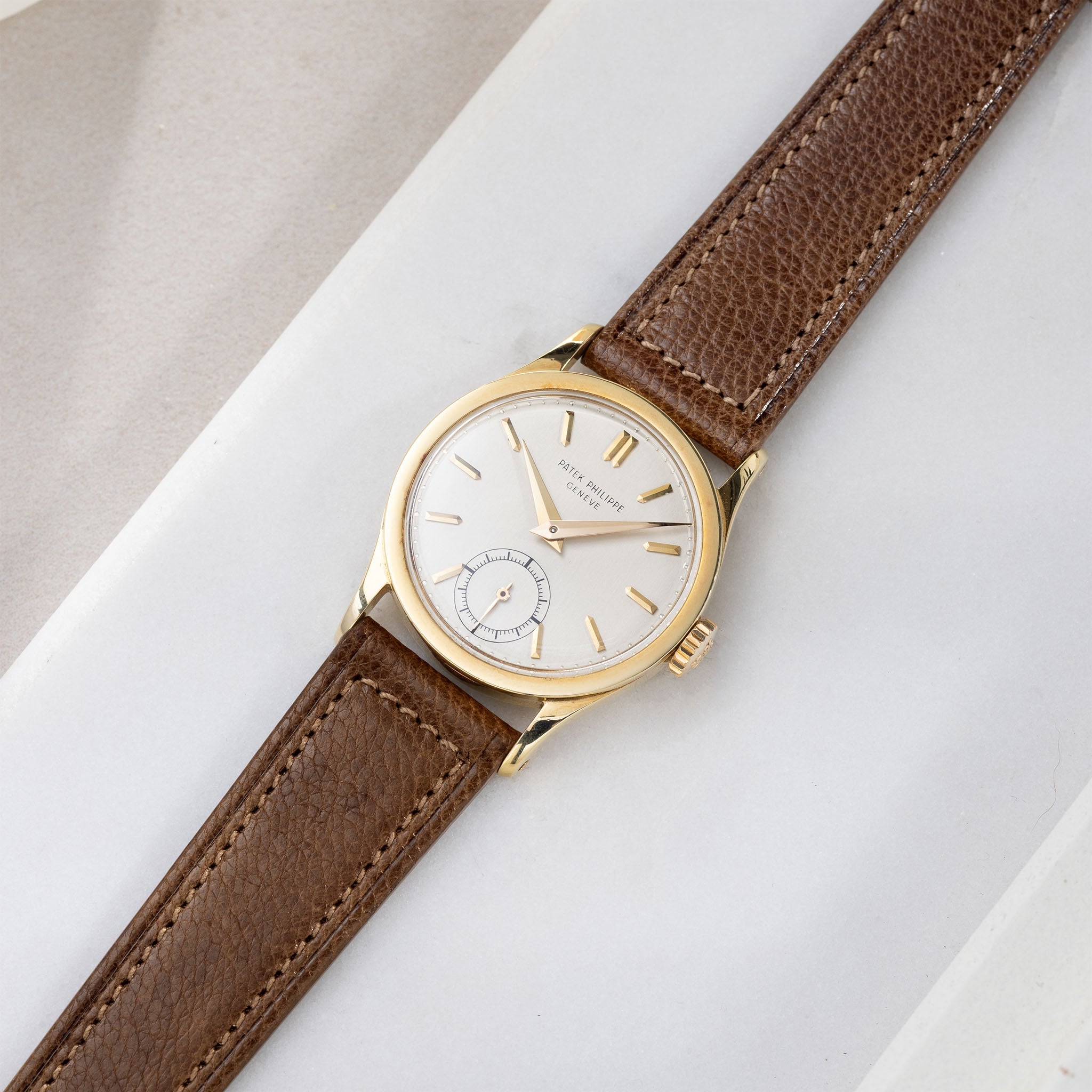 Strap for the Patek Philippe Calatrava - Burnished Tobacco Brown Boxed Calfskin