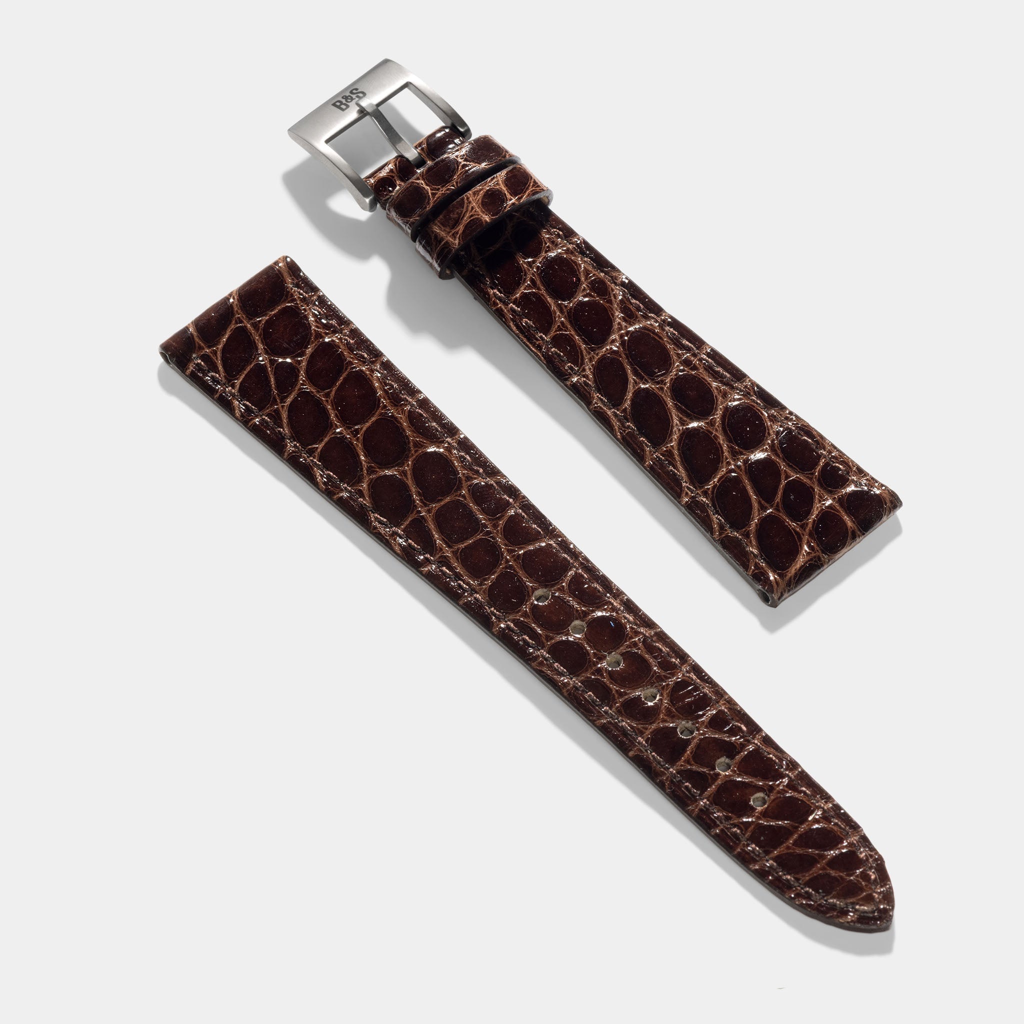 Deep Brown Alligator Watch Strap - Classic Dress