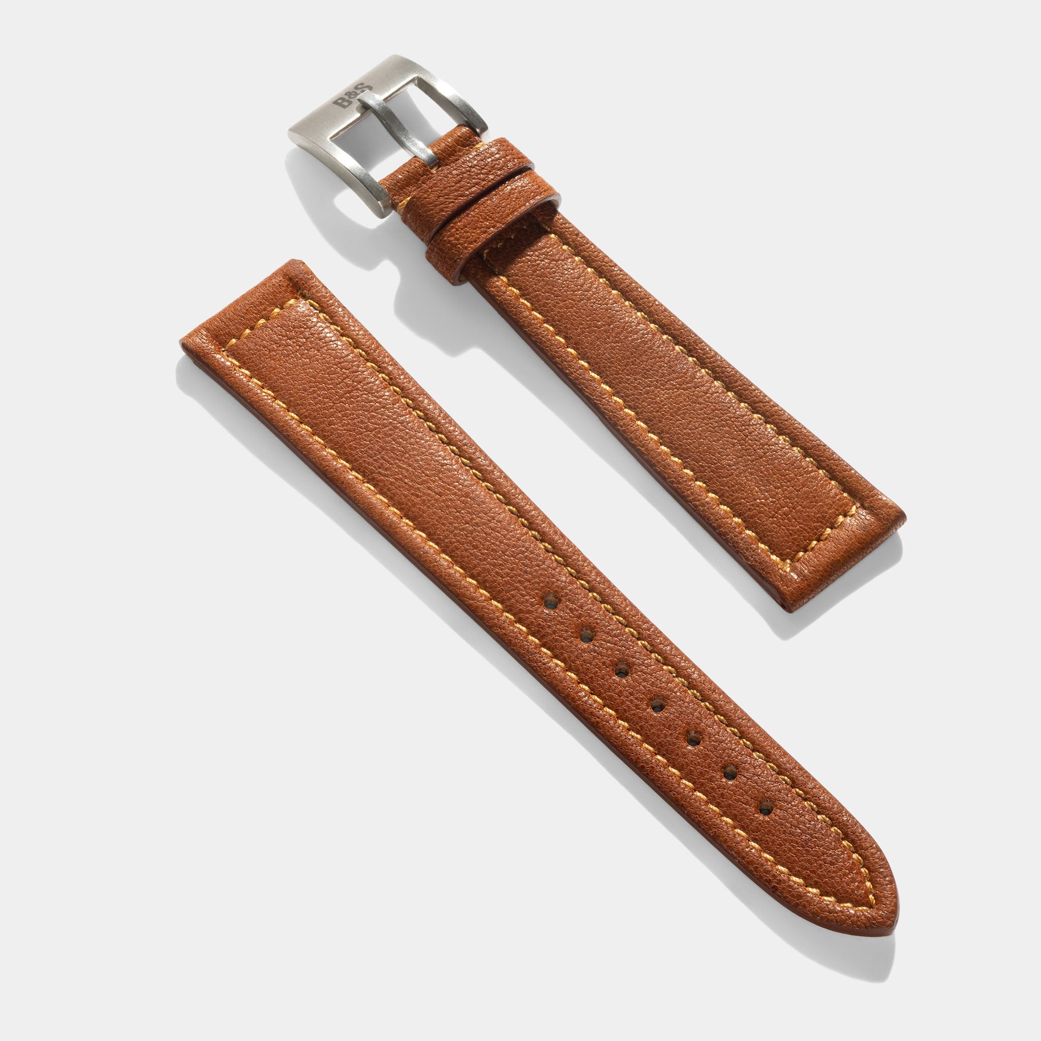 Strap for Patek Philippe 130 / 533 Chronograph – Amber Brown Sculptured Calfskin Watch Strap