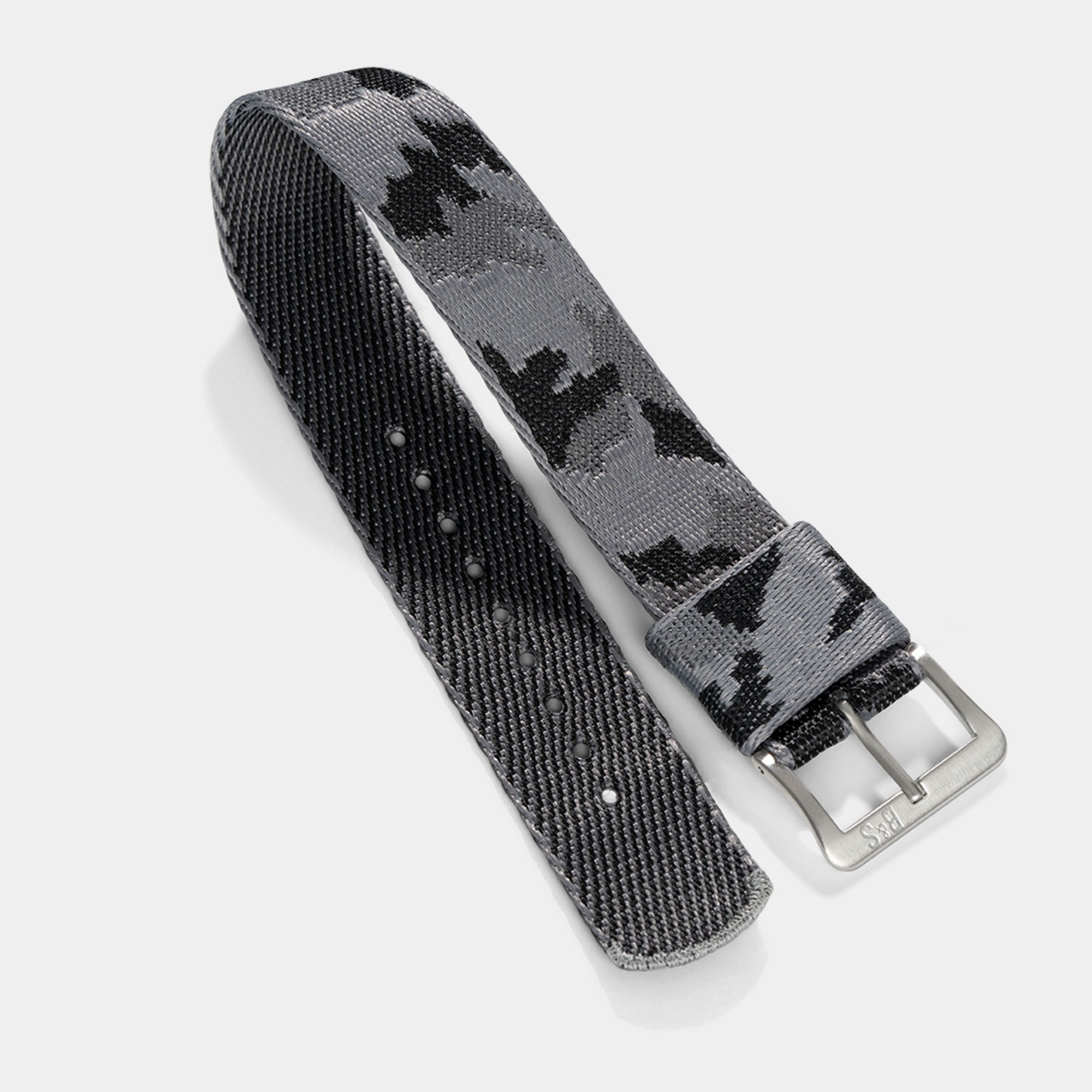 One Piece Single Pass Shadow Camo Jacquard Watch Strap
