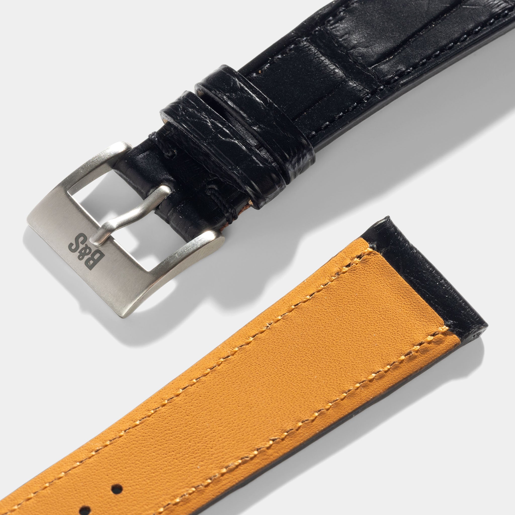 Strap for Patek Philippe 130 / 533 Chronograph - Black Premium Full-Cut Alligator Watch Strap