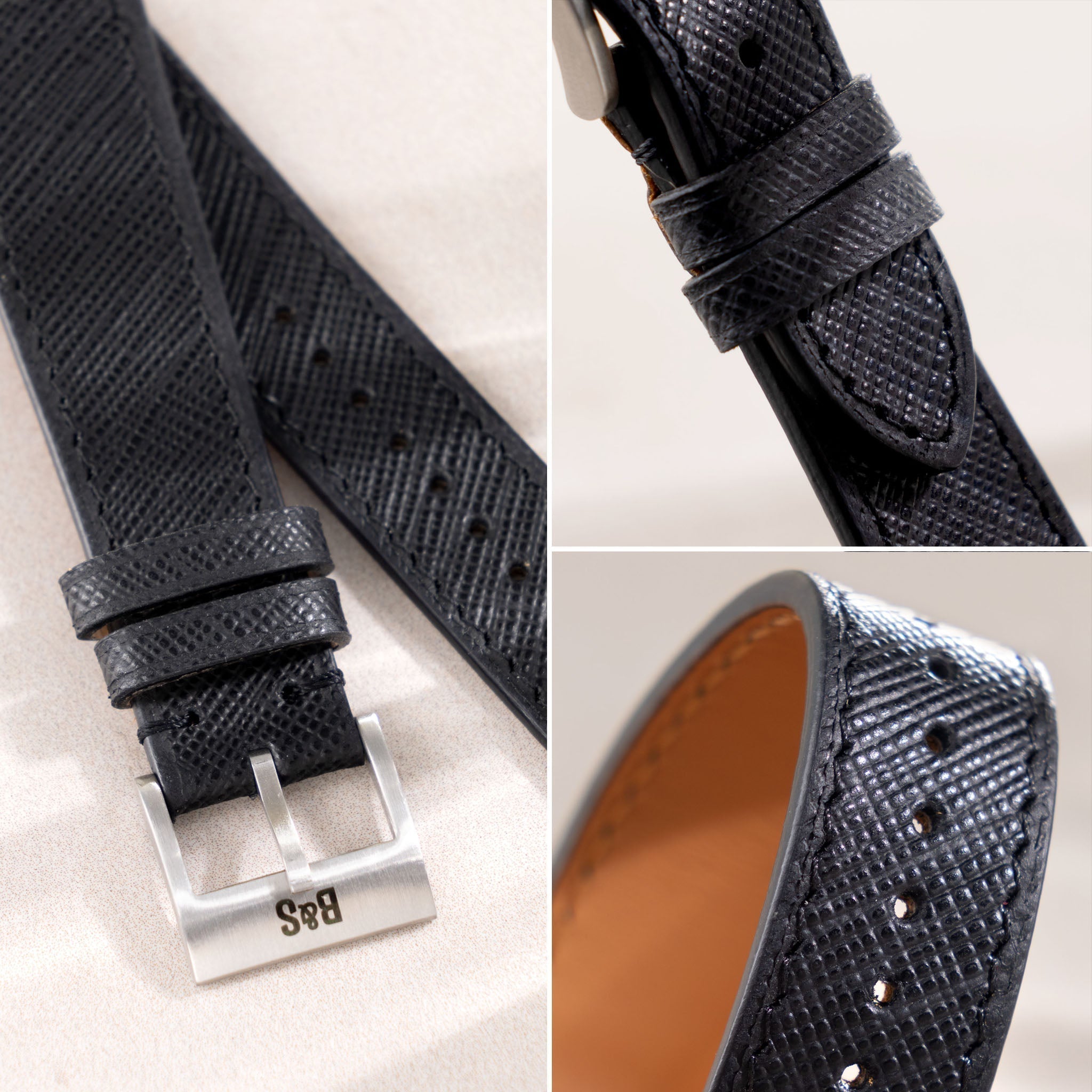The Barcelona Saffiano Leather Watch Strap - Jubilee Edition
