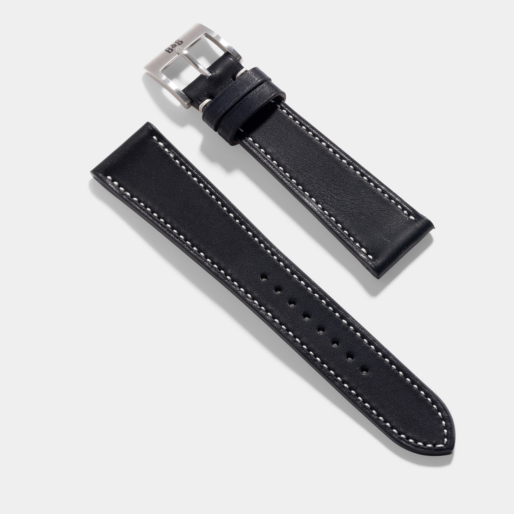 Chevalin Black Leather Watch Strap