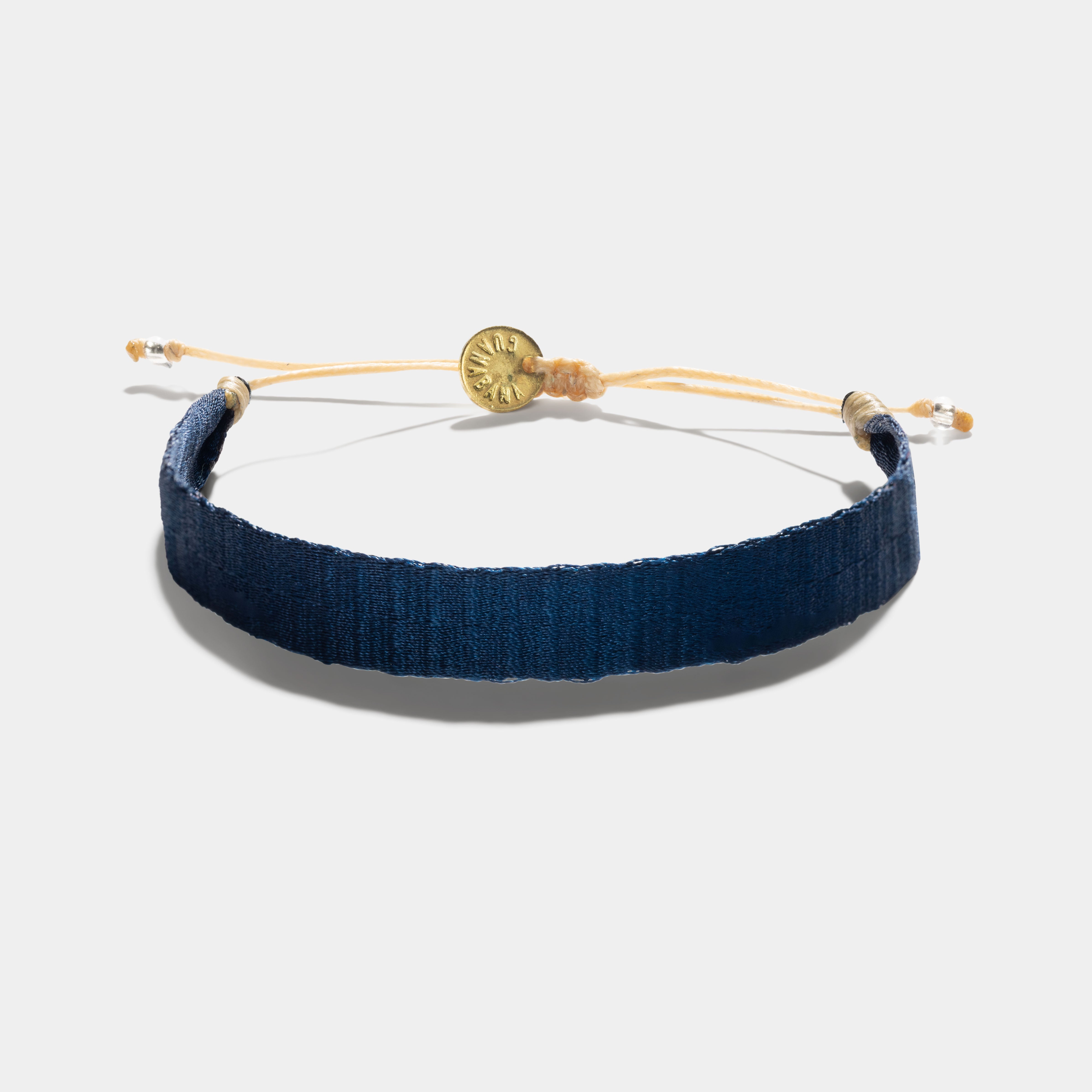 Guanabana Handmade Woven Broad Bracelet Navy Blue