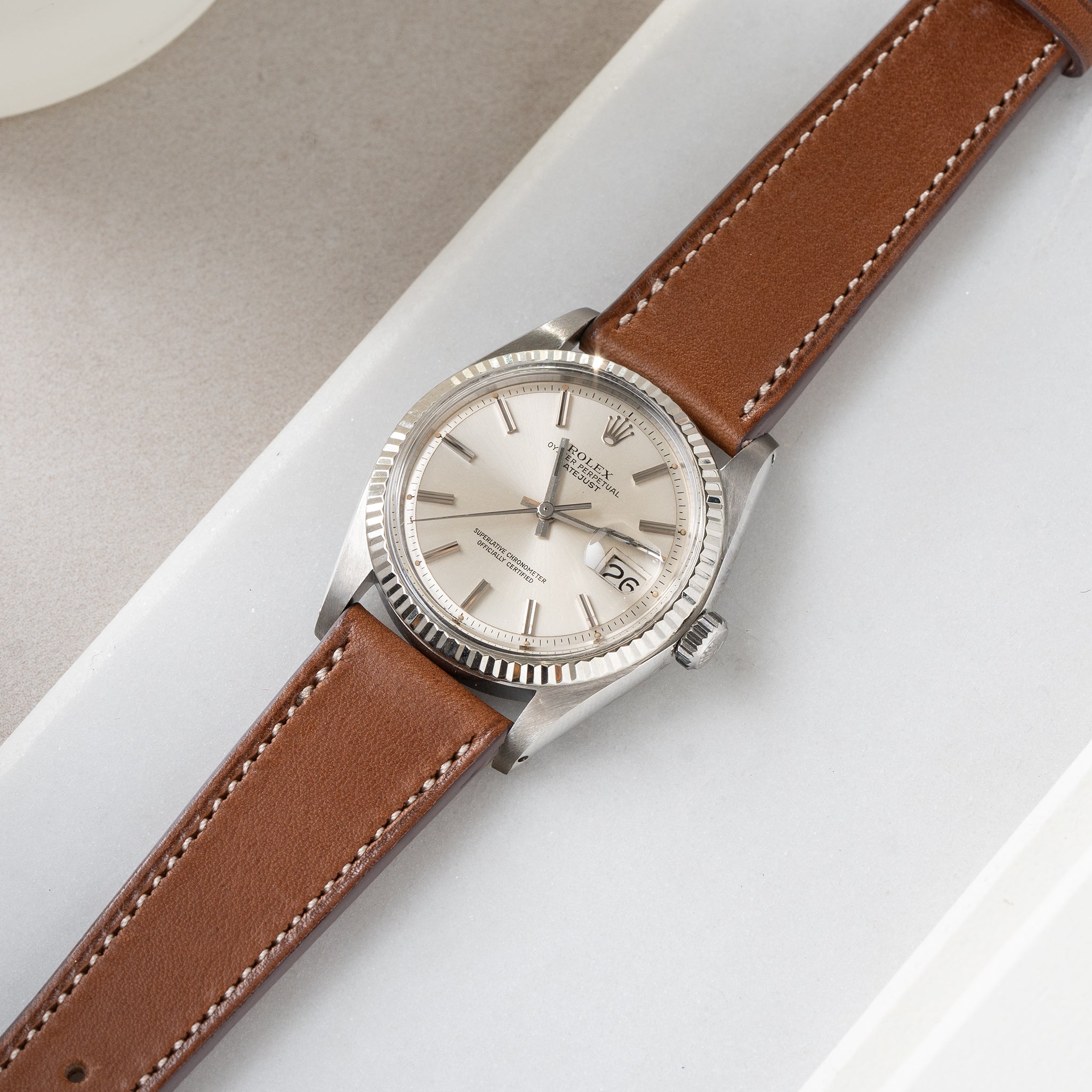 Strap for Rolex Datejust 1601 - Luxury Cognac Brown Leather