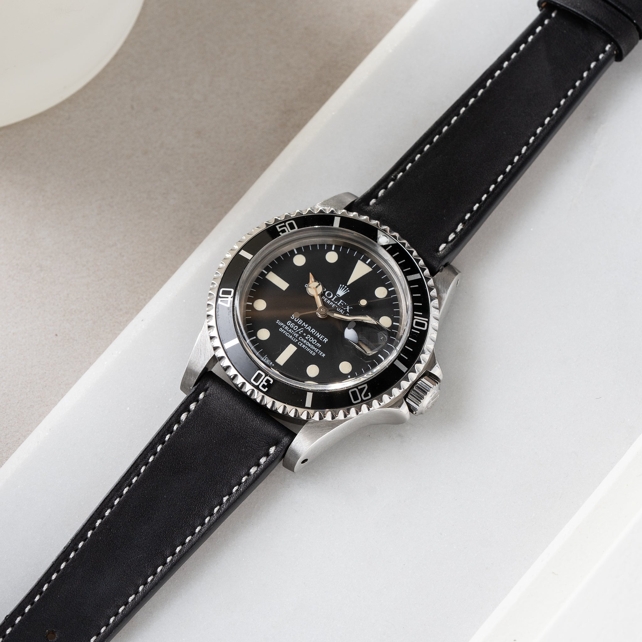 Strap for Rolex Submariner 5513 & 1680 - Barenia Black Leather