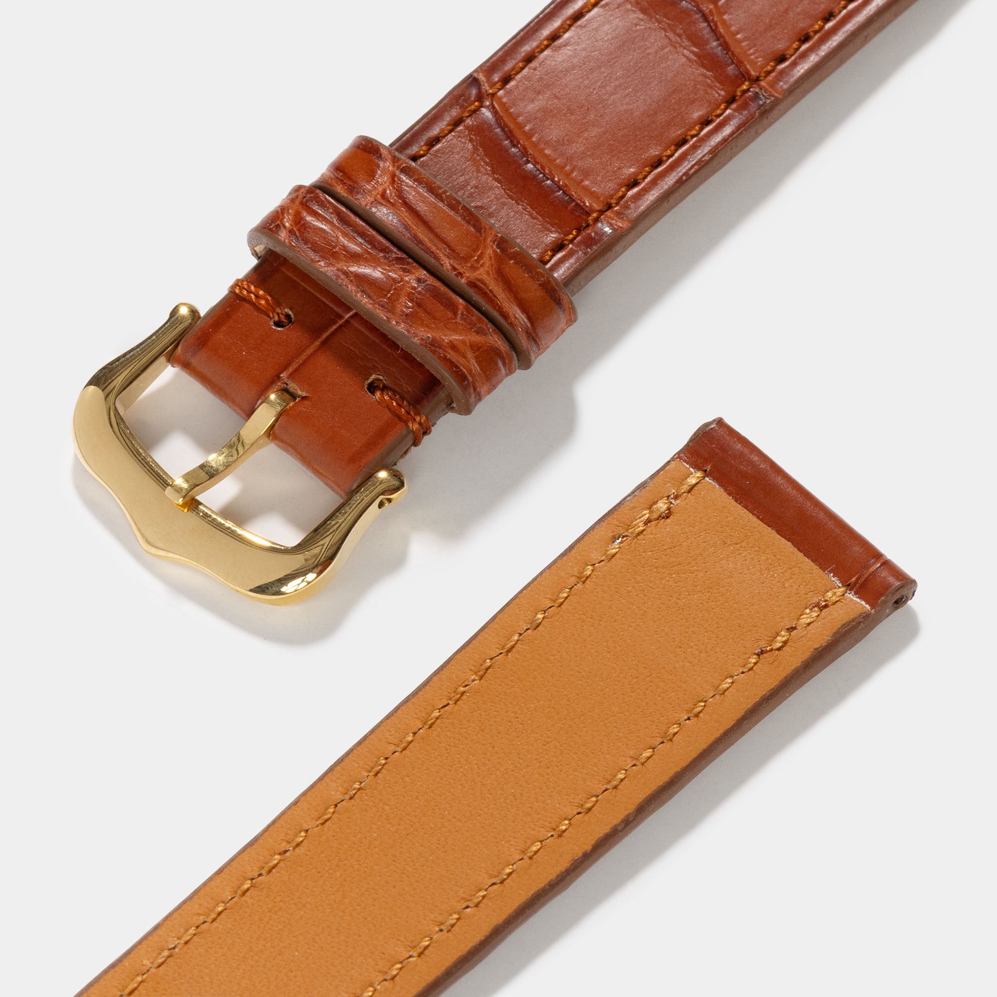 Strap for Cartier 17.5mm - The Cognac Alligator Full Cut