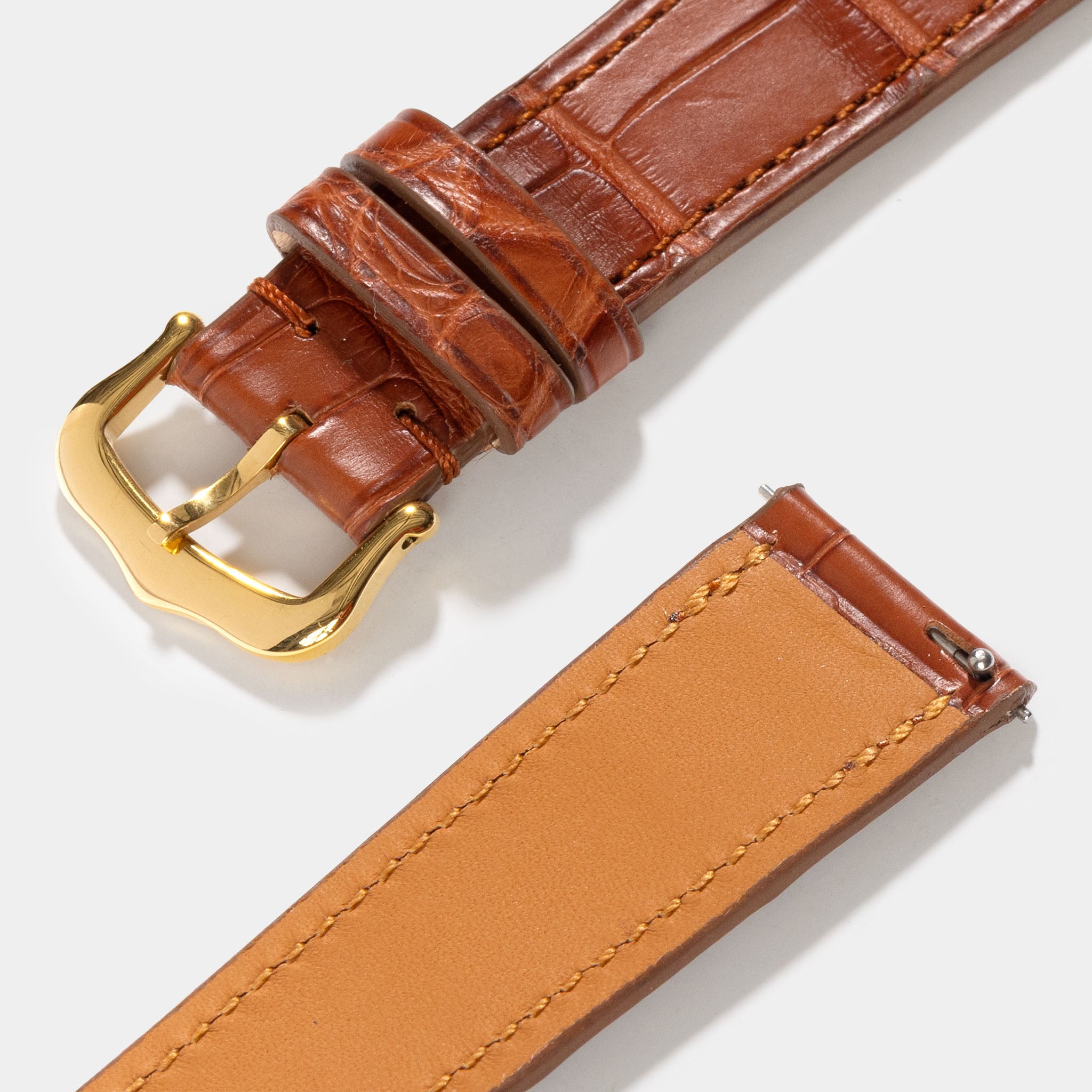 Strap for Cartier Tank Louis (2021-2024) - The Cognac Alligator Full Cut