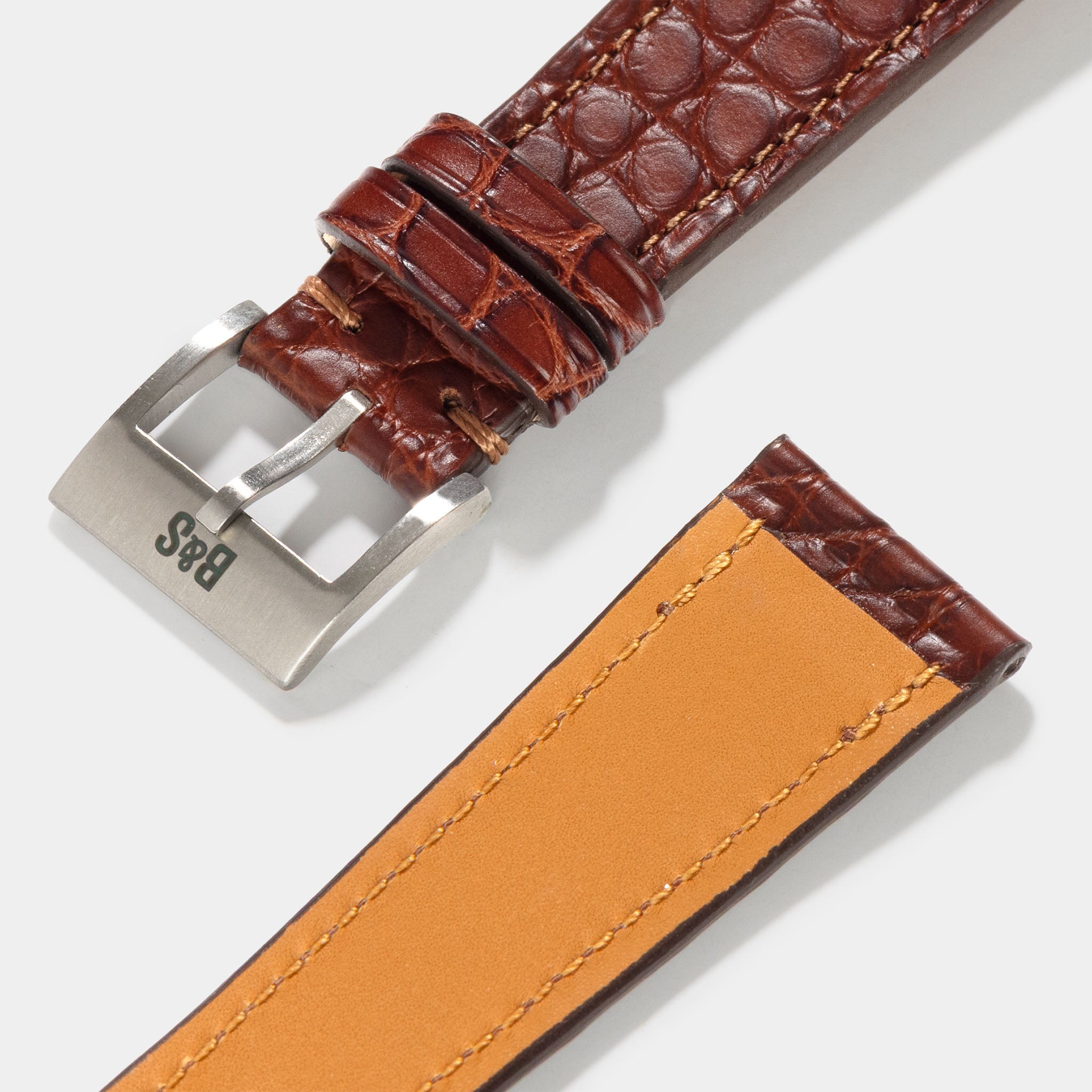 Dark Brown Alligator Leather Watch Strap