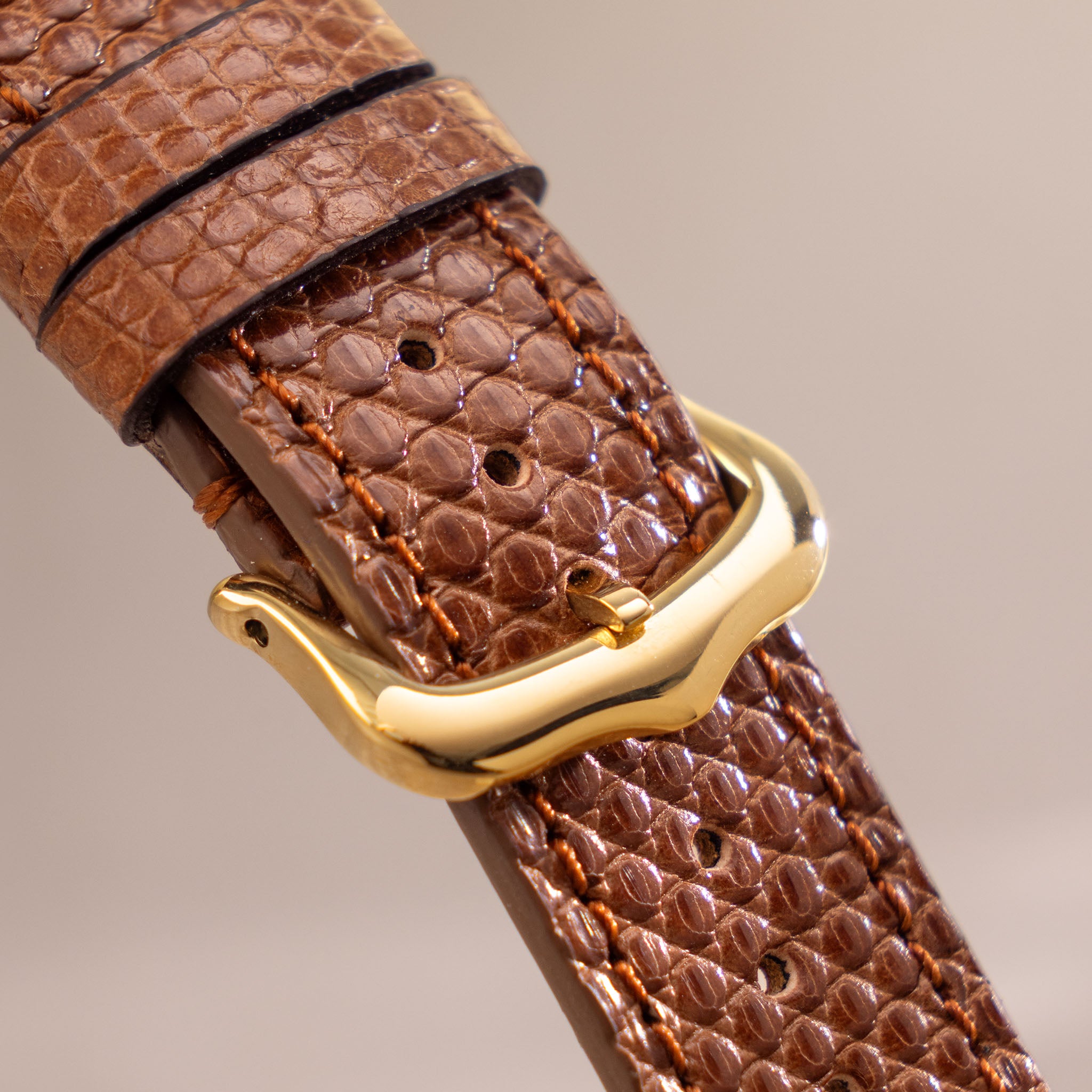 Strap for Cartier 17.5mm - The Cognac Brown Lizard