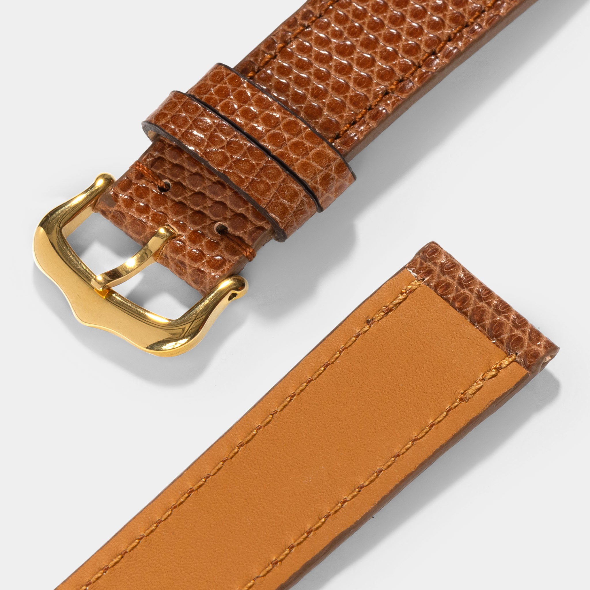 Strap for Cartier 17.5mm - The Cognac Brown Lizard