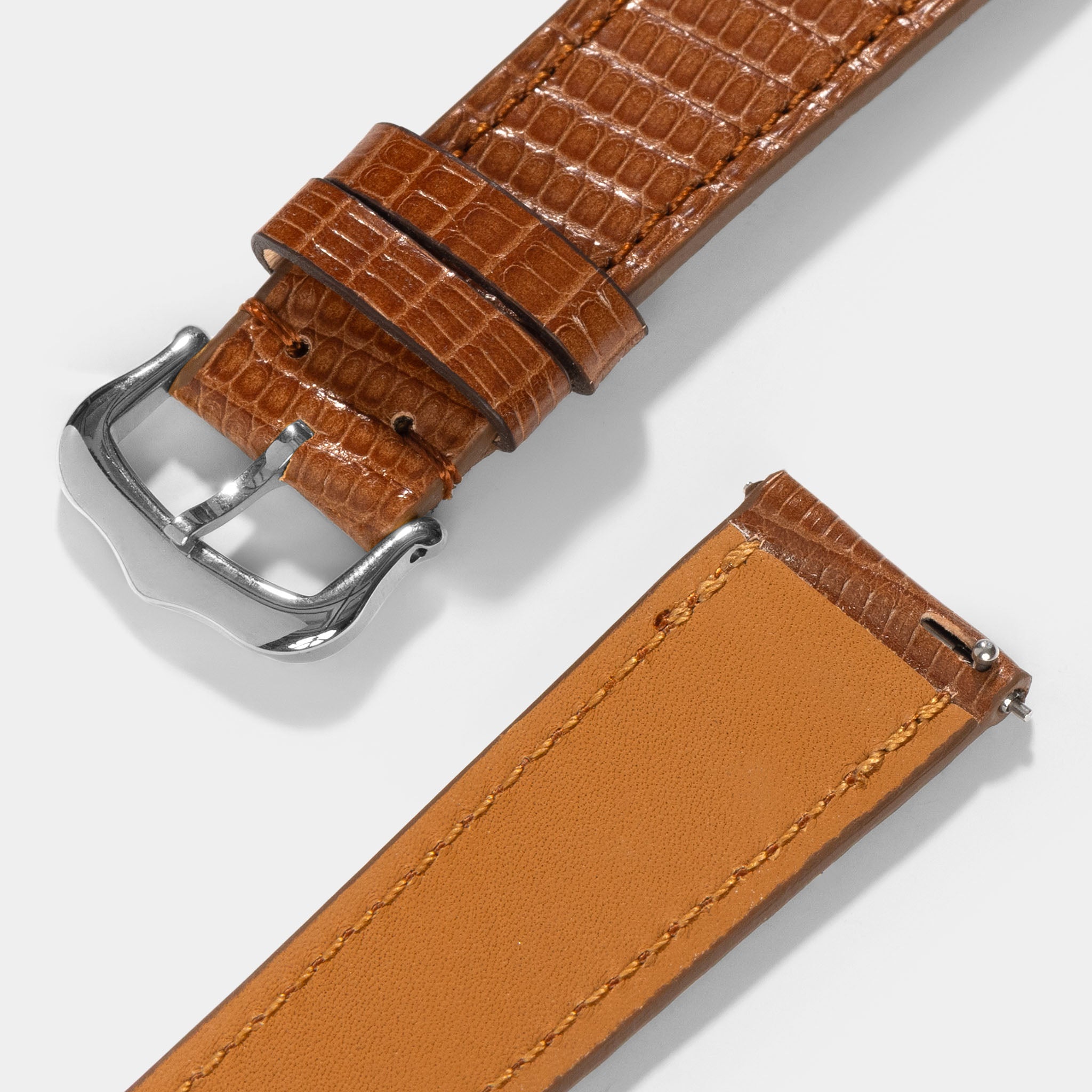 Strap for Cartier Tank Must (2021-2024) - The Cognac Brown Lizard