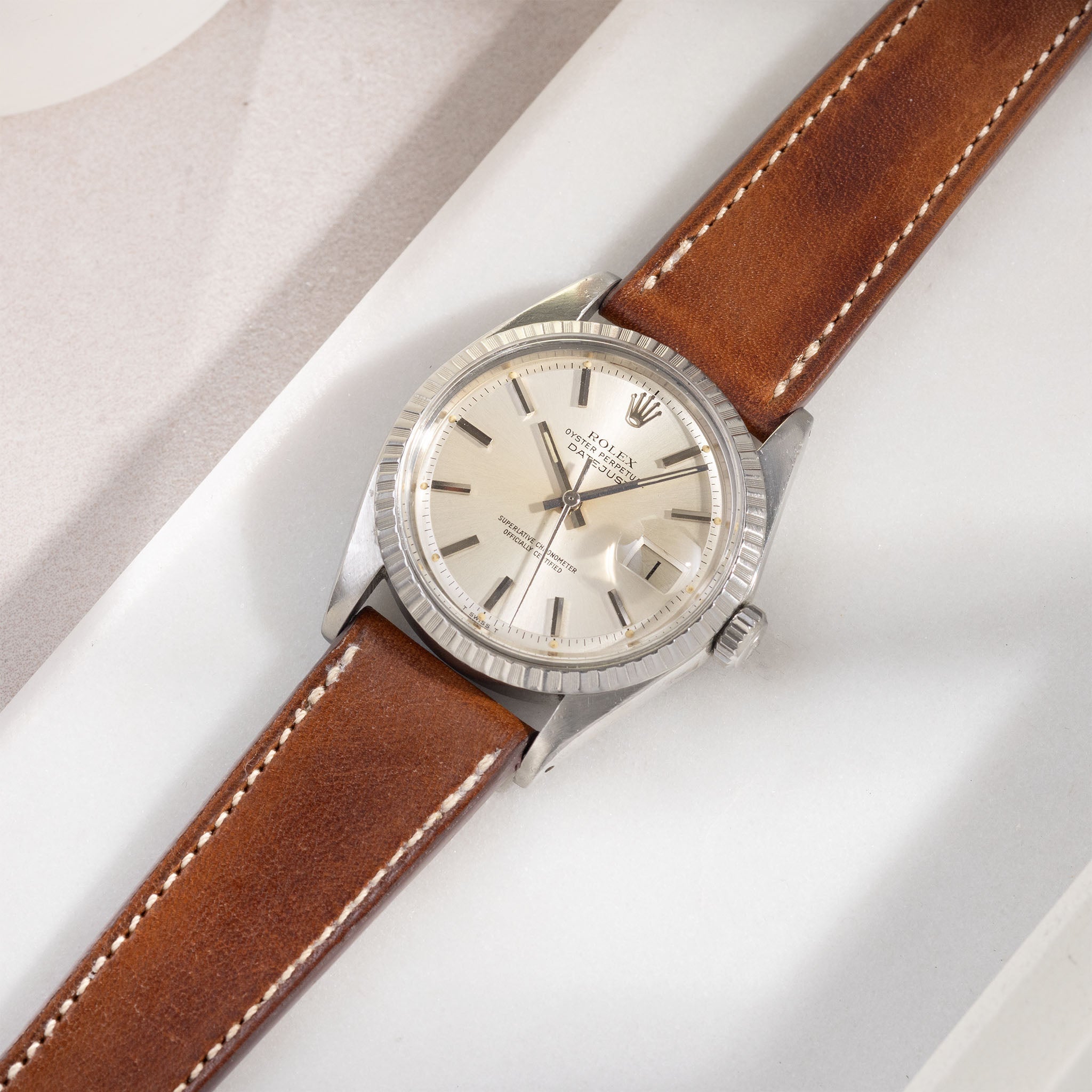 The Aged Chevalin Cognac Brown Leather Watch Strap