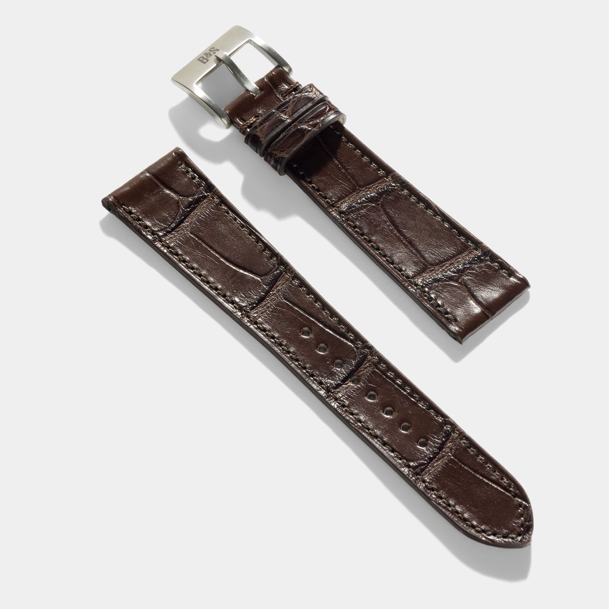 Premium Dark Chestnut Alligator Watch Strap