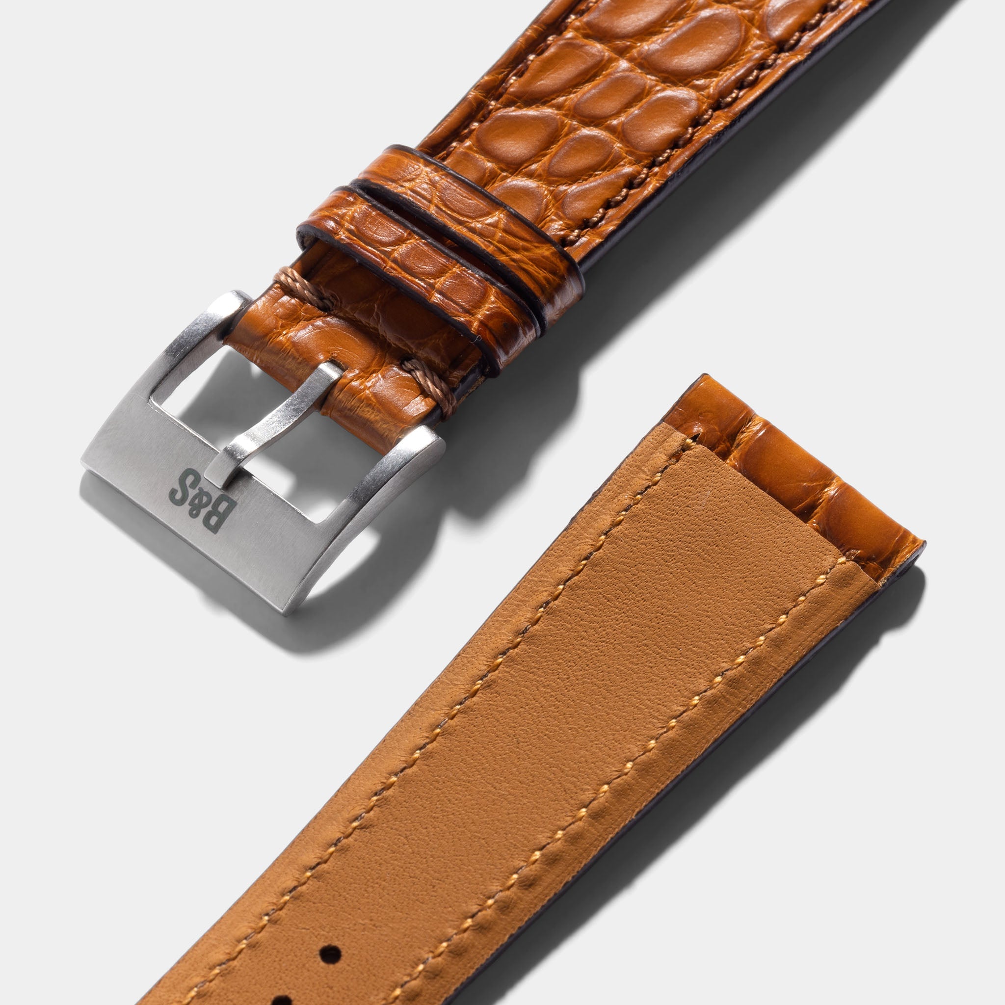 Strap for Patek Philippe 130 / 533 Chronograph - Cognac Brown Flank Alligator Watch Strap