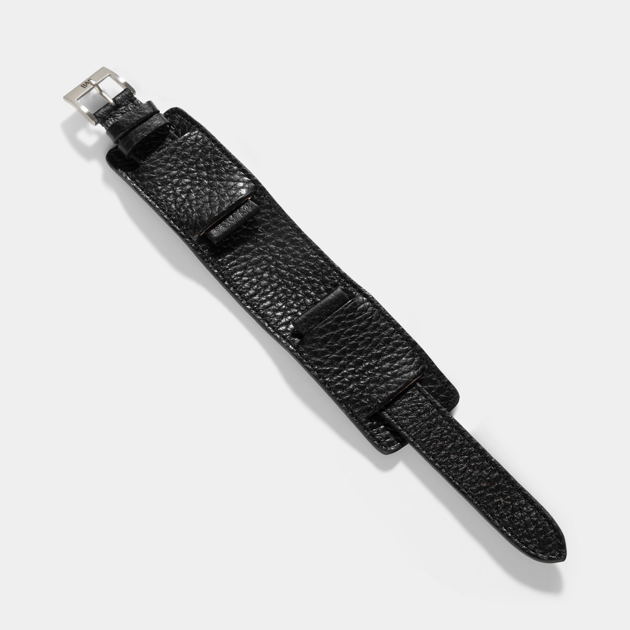 Rich Black Leather Bund Strap