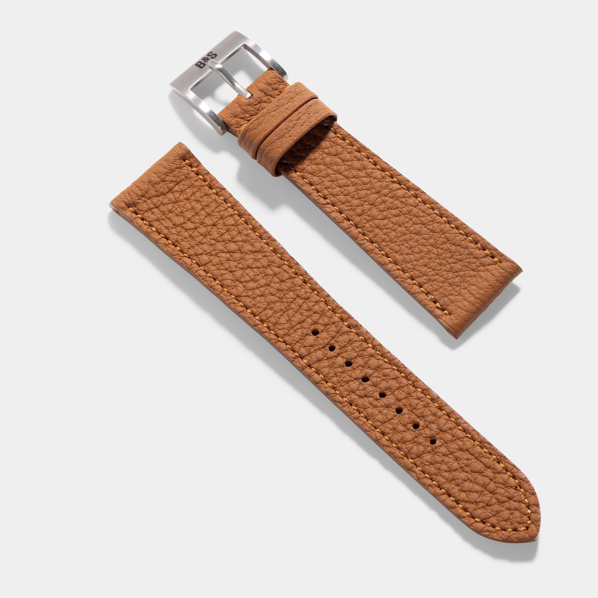 Grana Cognac Brown Tonal Leather Watch Strap