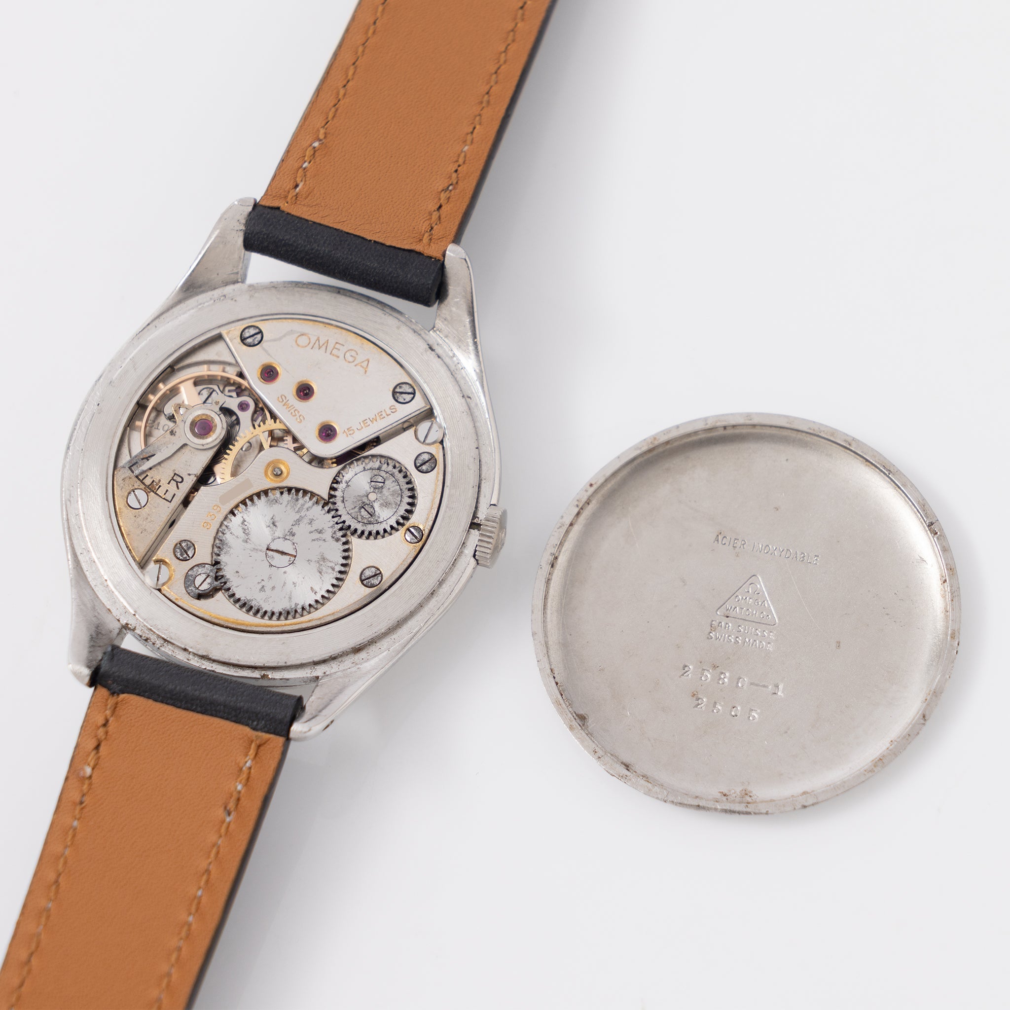 Omega 2505 Jumbo Steel Dress Watch Two-Tone Dial