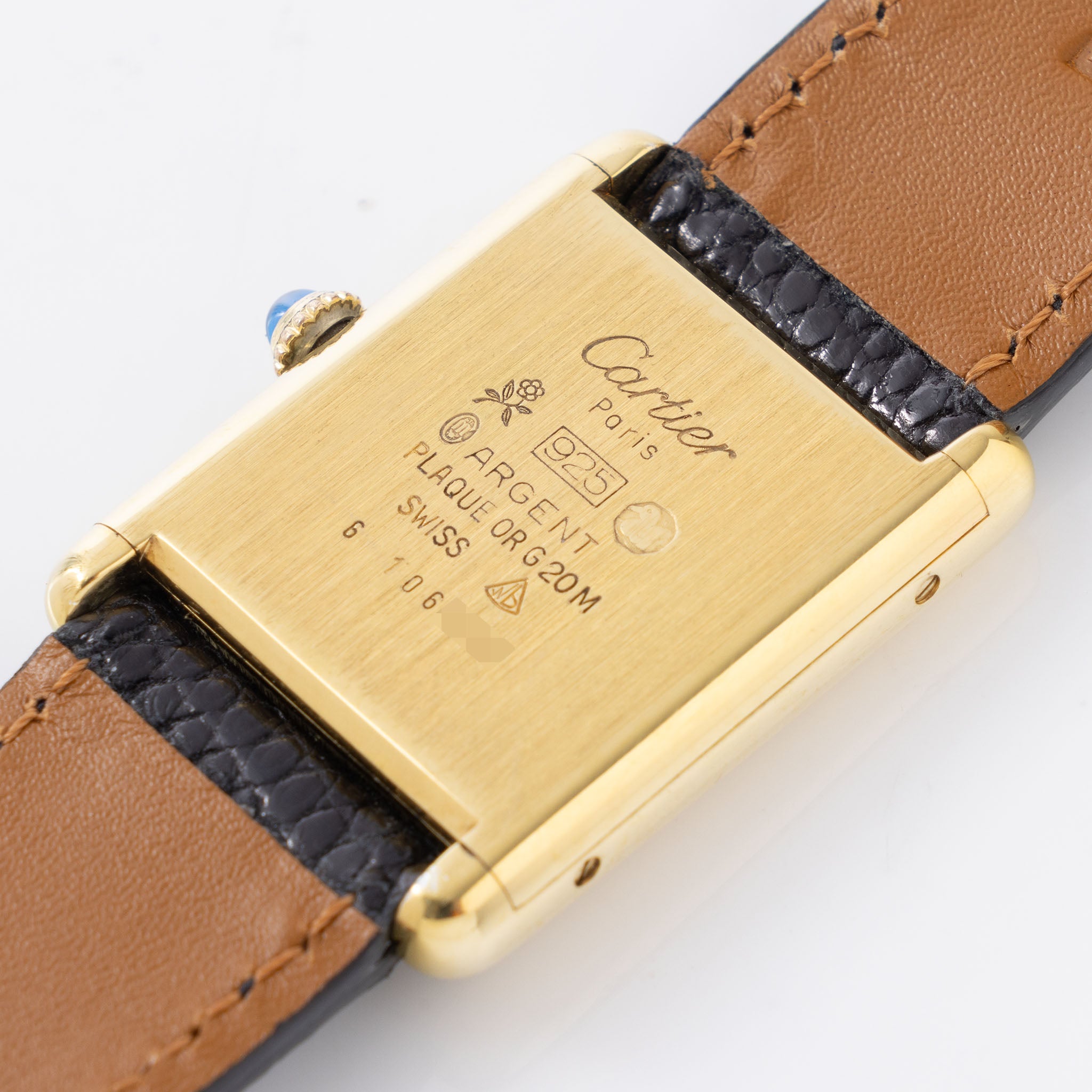 Cartier Tank must de Cartier Handwound big size box and paper set