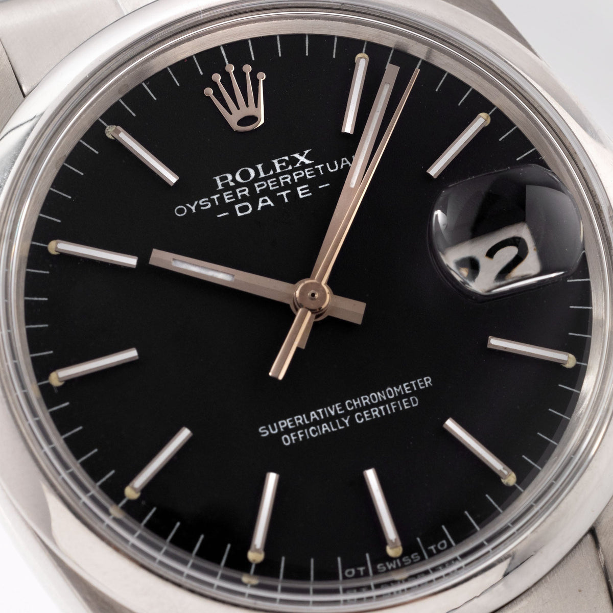 Rolex Oyster Perpetual Date Black Sigma Dial Ref 1500