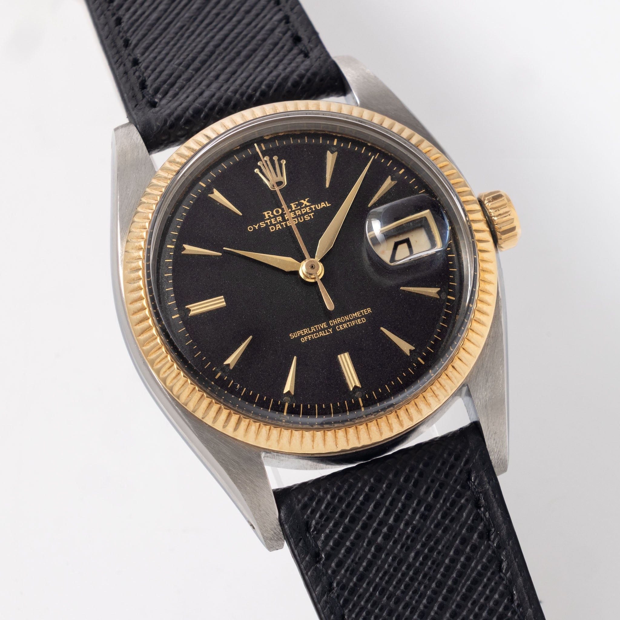 Rolex Datejust Gilt Dial ref 6605 Steel and Gold execution