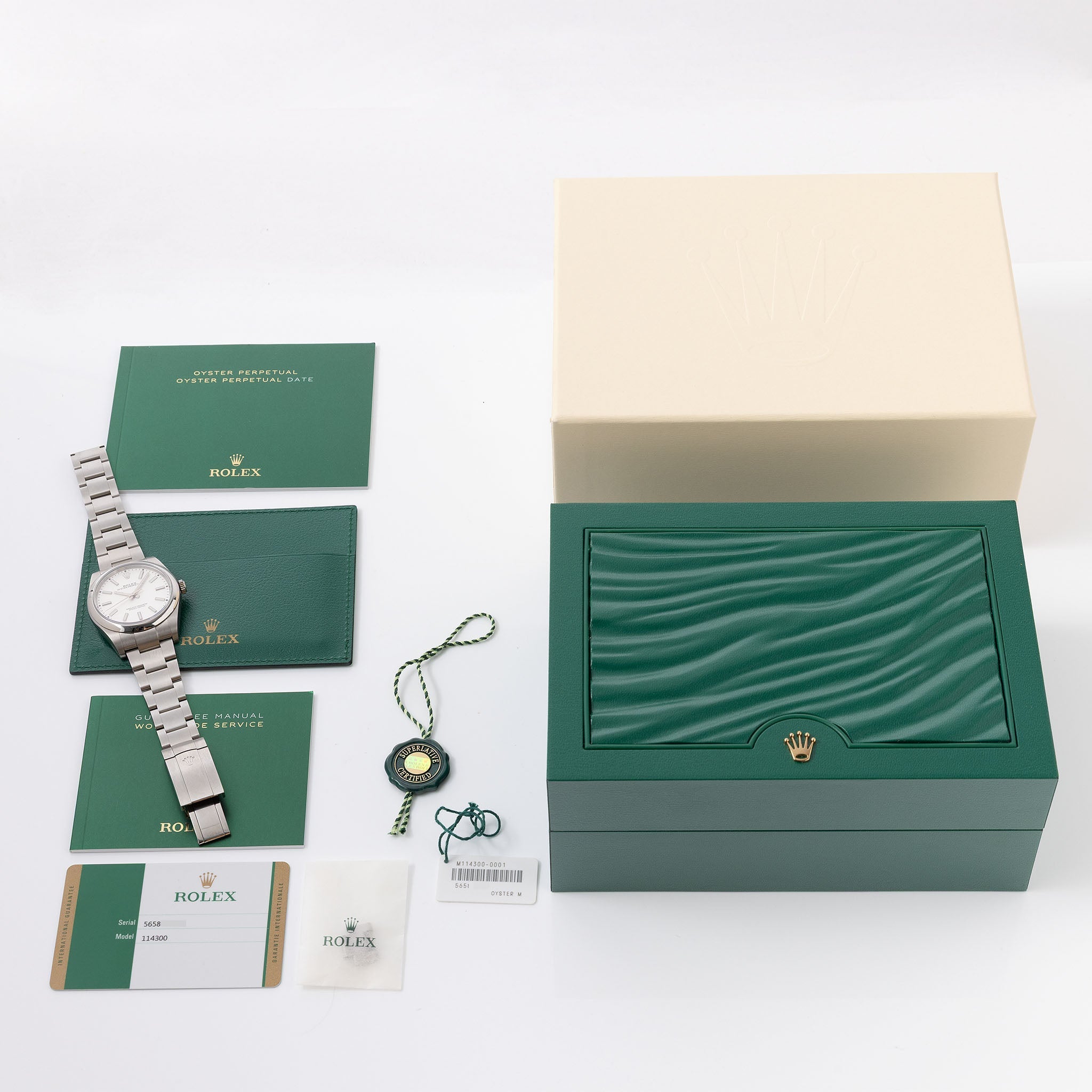 Rolex Oyster Perpetual 39 Ref. 114300 White Dial Full-Set 2020