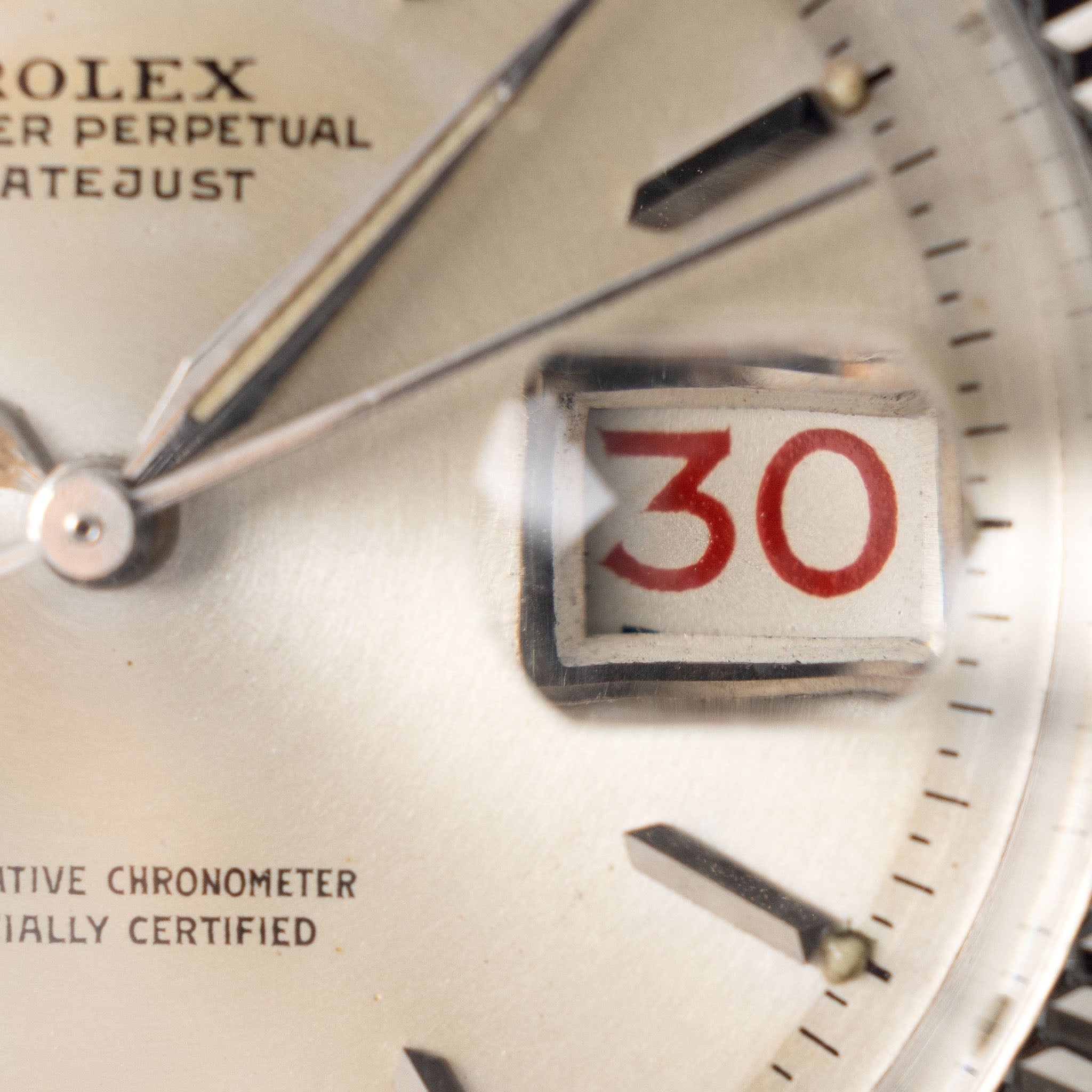Rolex Datejust 6605 Silver Circular Finish Dial with Roulette Date