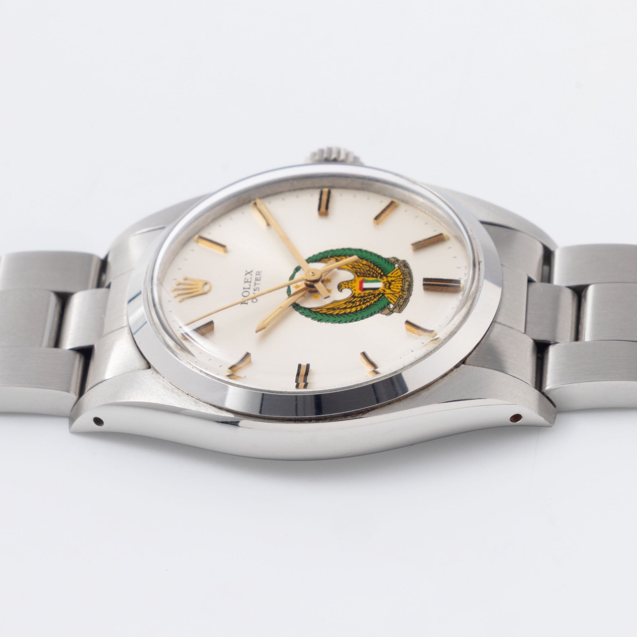 Rolex Oyster Silver UAE logo dial ref 6426