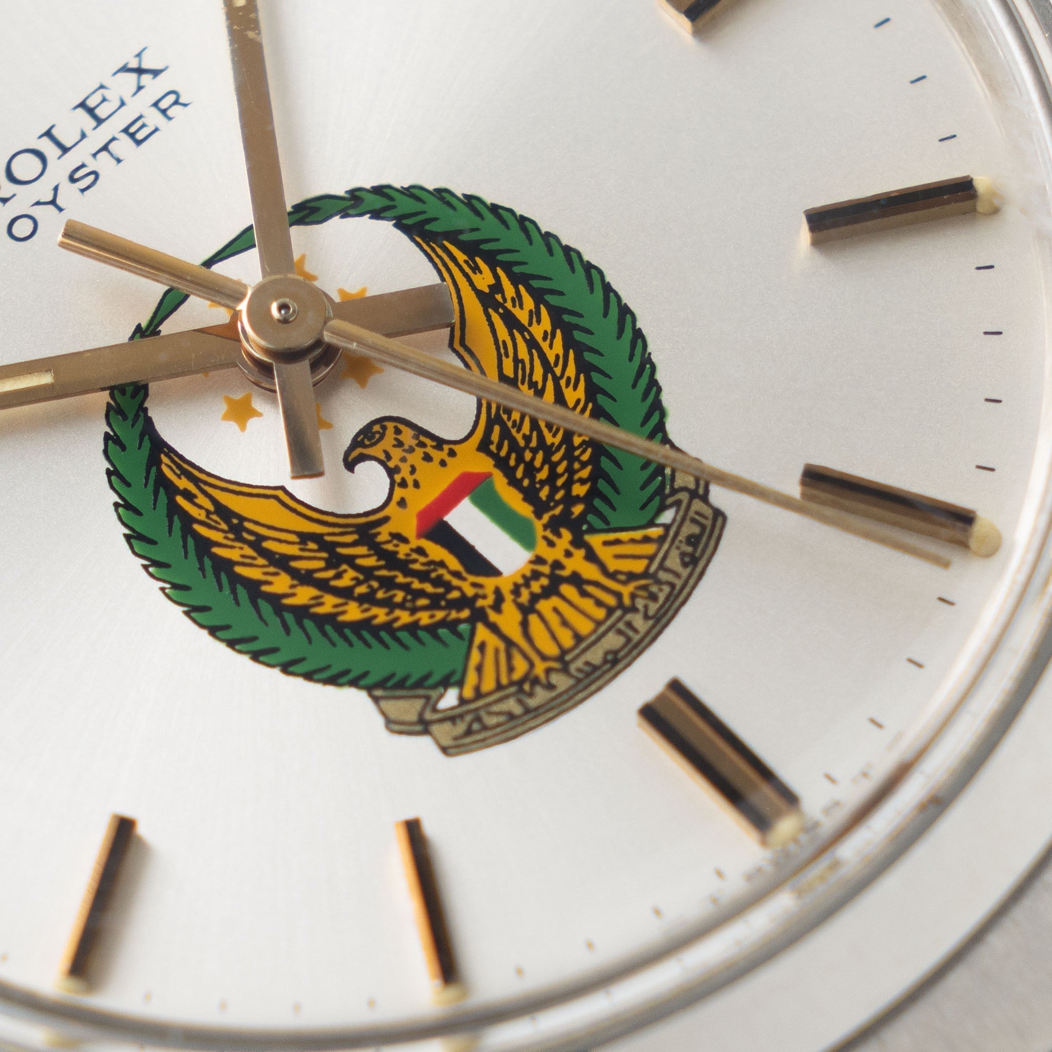 Rolex Oyster Silver UAE logo dial ref 6426