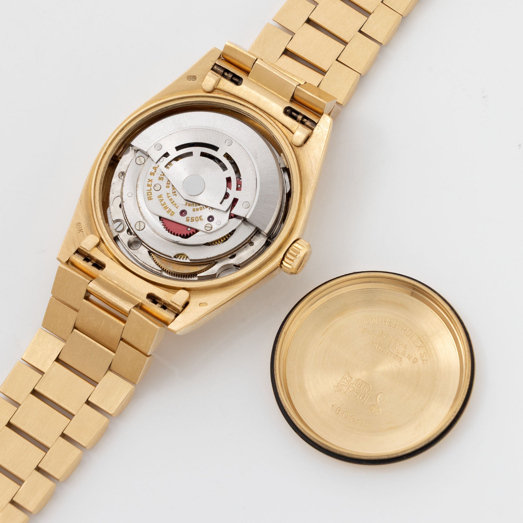 Rolex Day-Date 18038 Linen Champagne Dial in 18k Yellow Gold