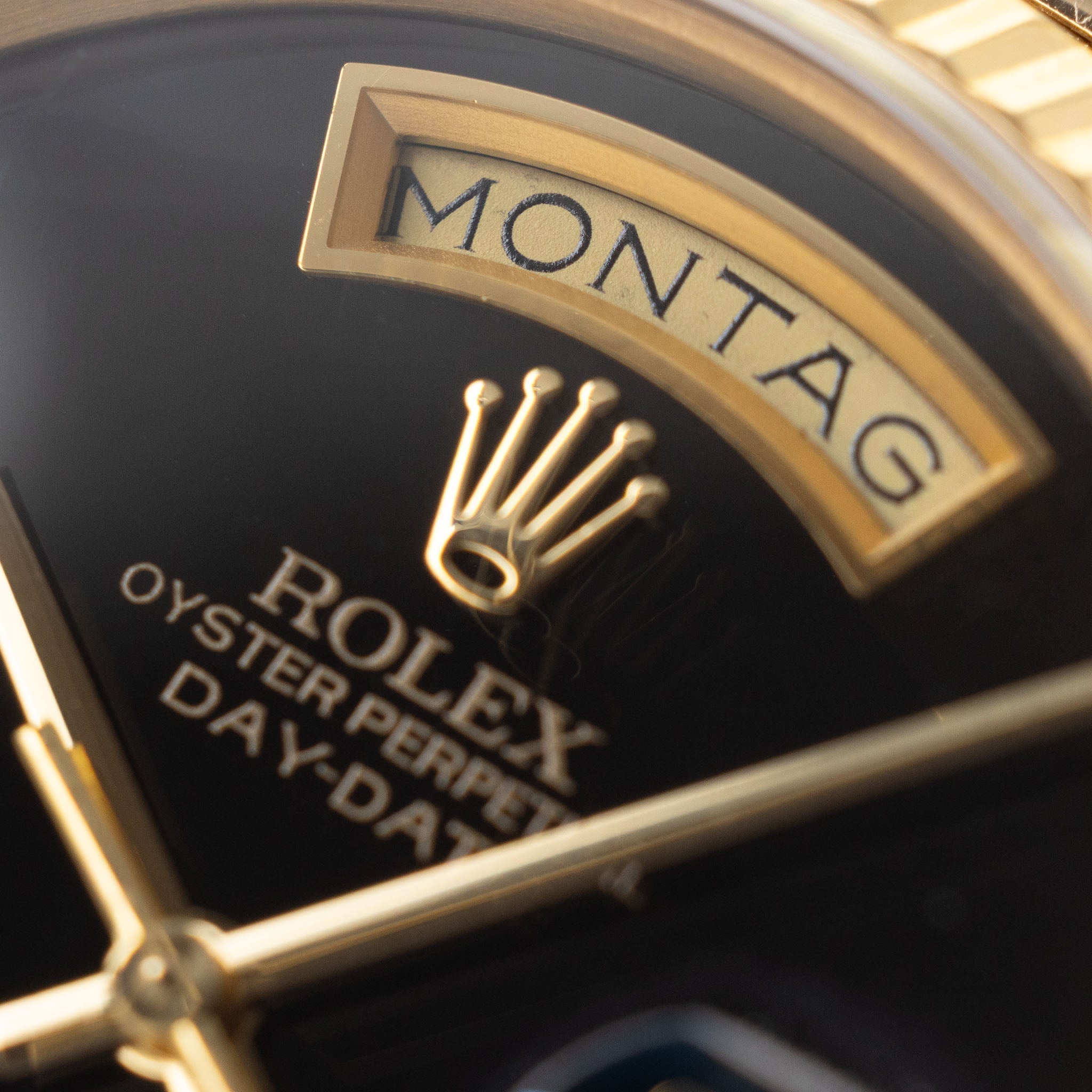 Rolex Day-Date Onyx T Swiss T Dial ref. 18038 in 18k Yellow Gold