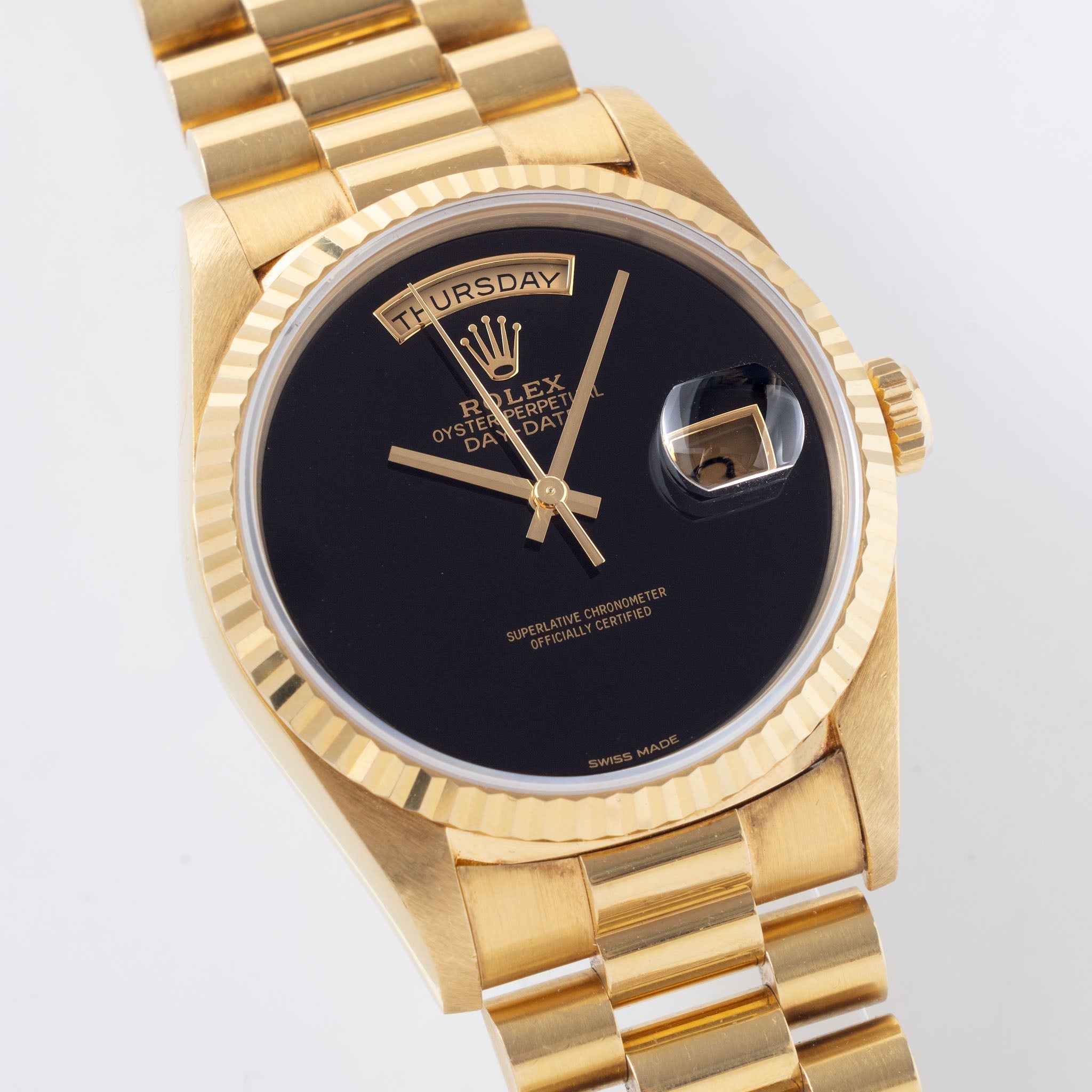 Rolex Day-Date 18238 Onyx Dial Box Paper Set Rolex Geneva Service