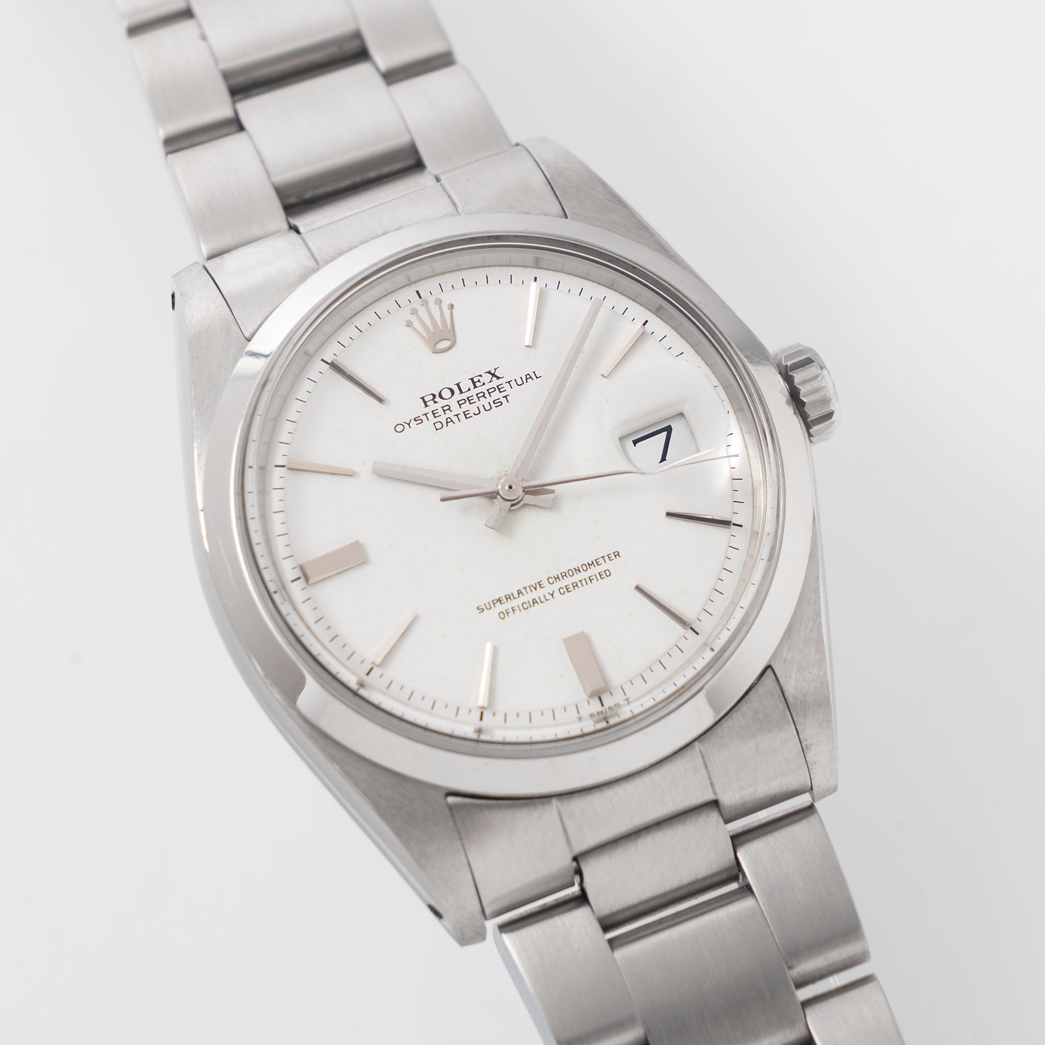 Rolex Datejust white “doorstop “ white no lume dial ref 1600