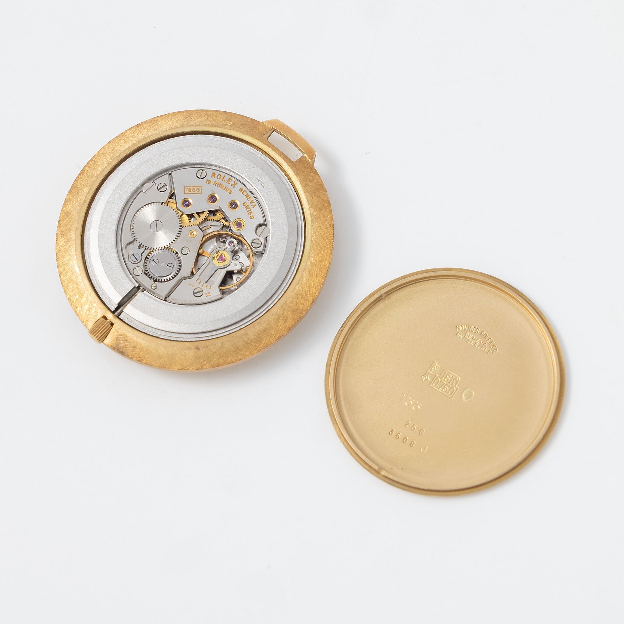 Rolex 18k Yellow Gold Pocket/Pendant Watch ref. 3608 Silver Dial