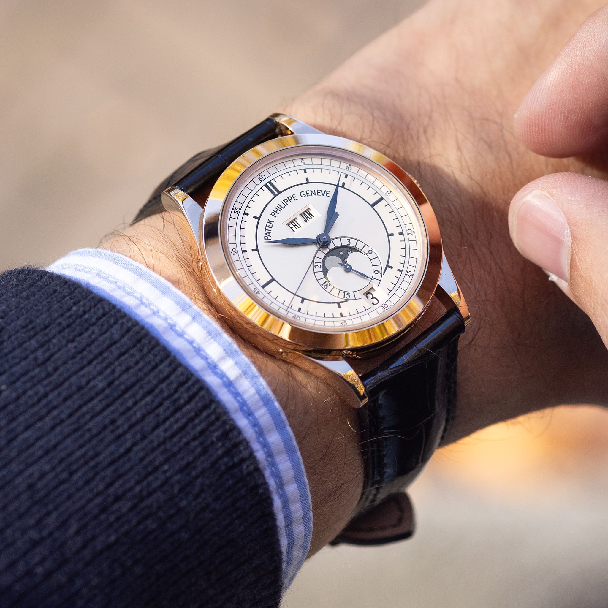 Patek Philippe Annual Calendar 5396R Sector Dial in 18k Rose Gold Box and paper set