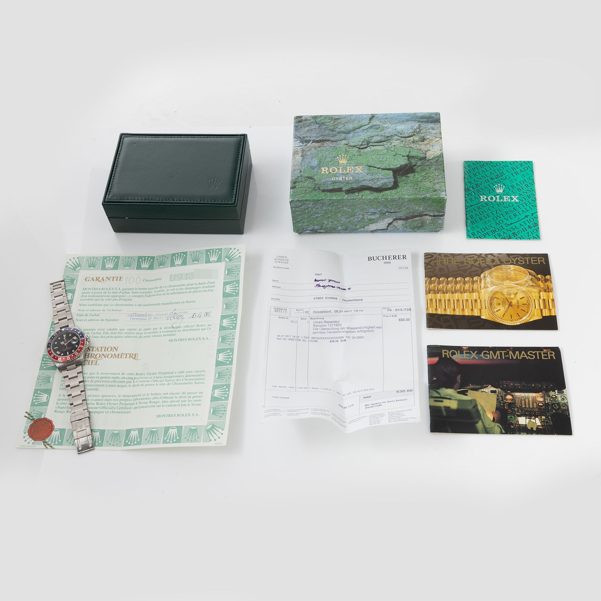 Rolex Gmt-Master II 16710 Swiss Only Dial Box and Paper set Pepsi Insert