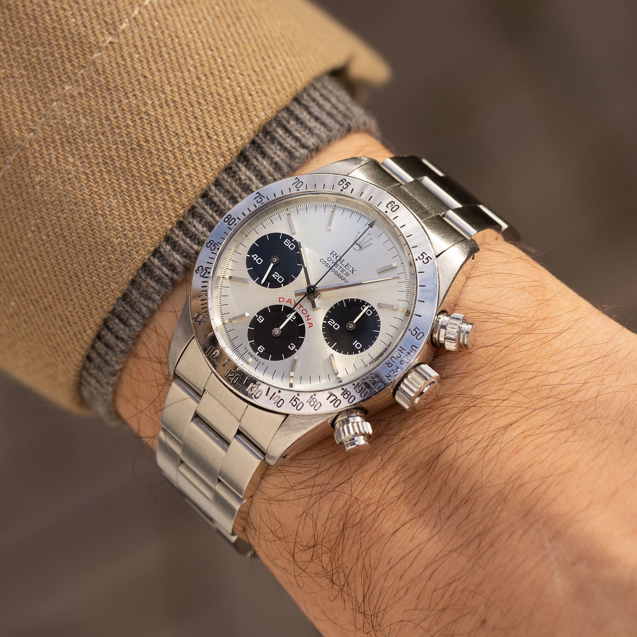 Rolex Cosmograph Daytona ref. 6265 Big Red Panda Silver Dial