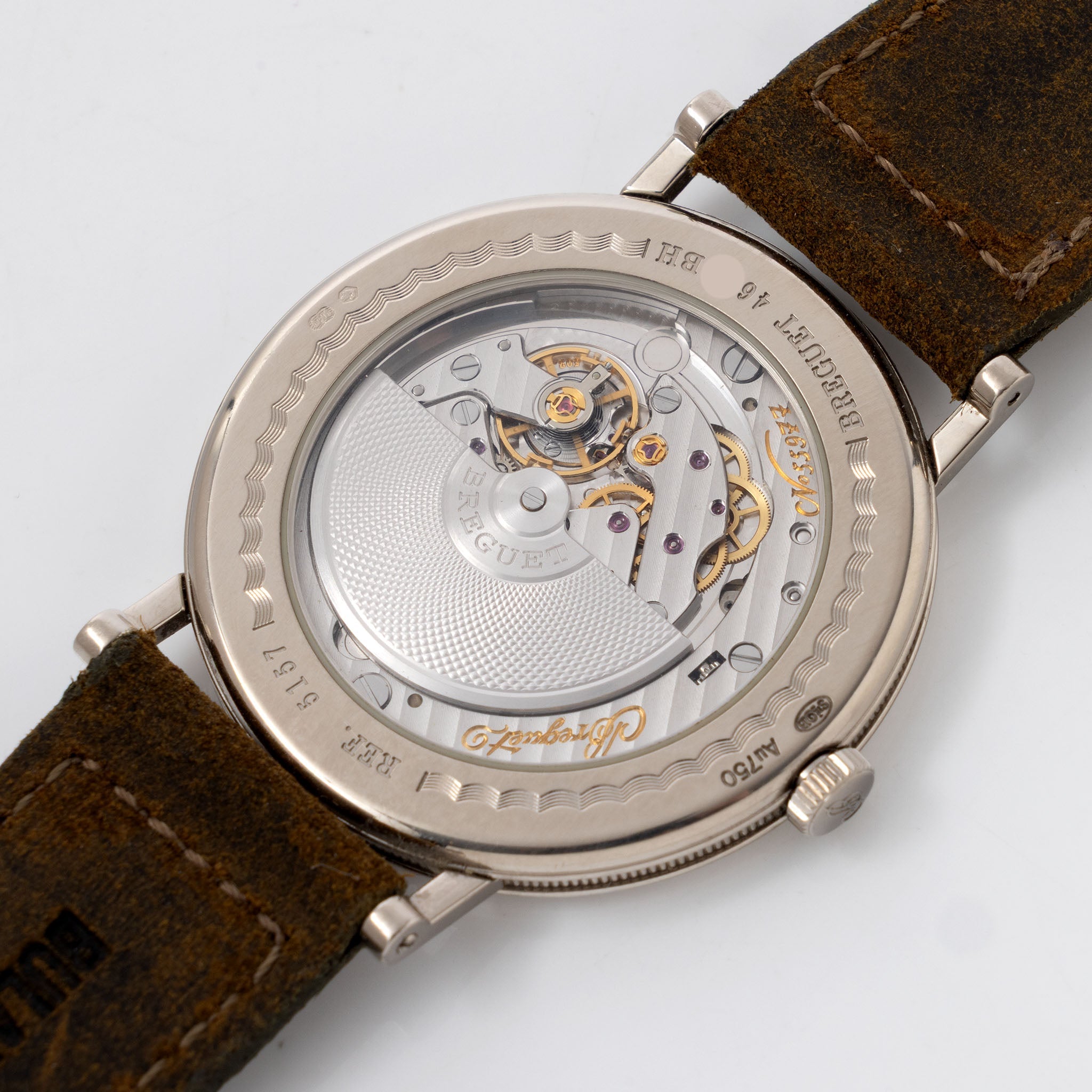 Breguet Classsique Dresswatch ref 5157 Ultra thin automatic Guilloché dial in 18 k white gold