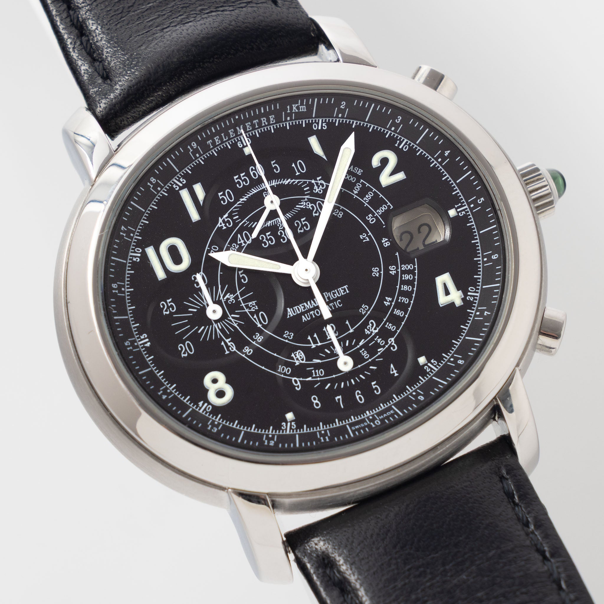 Audemars Piguet Millenary Chronograph Black Dial ref. 25822ST with Original Certificate of Origine