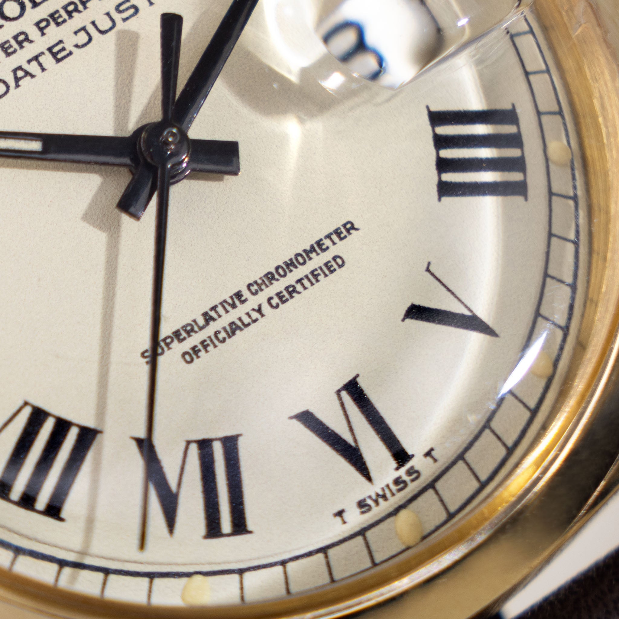 Rolex Datejust 1600/8 Cream Buckley Dial in 18k Yellow Gold