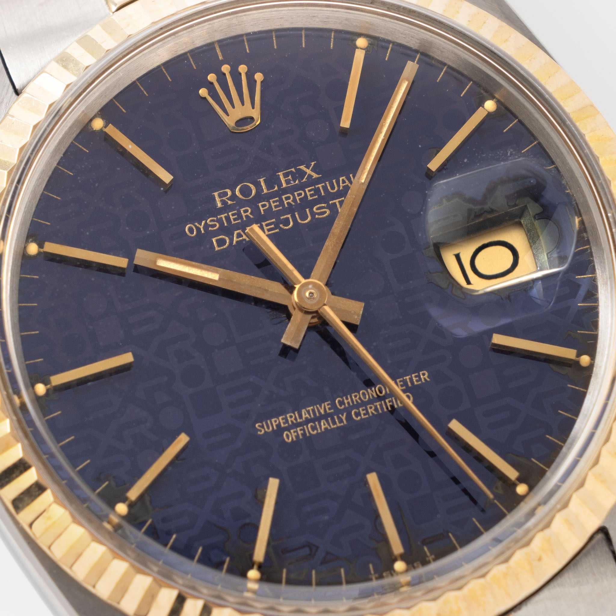 Rolex Datejust 16013 Blue Jubilee/Computer Dial in Steel and Gold with Original Box and Papers
