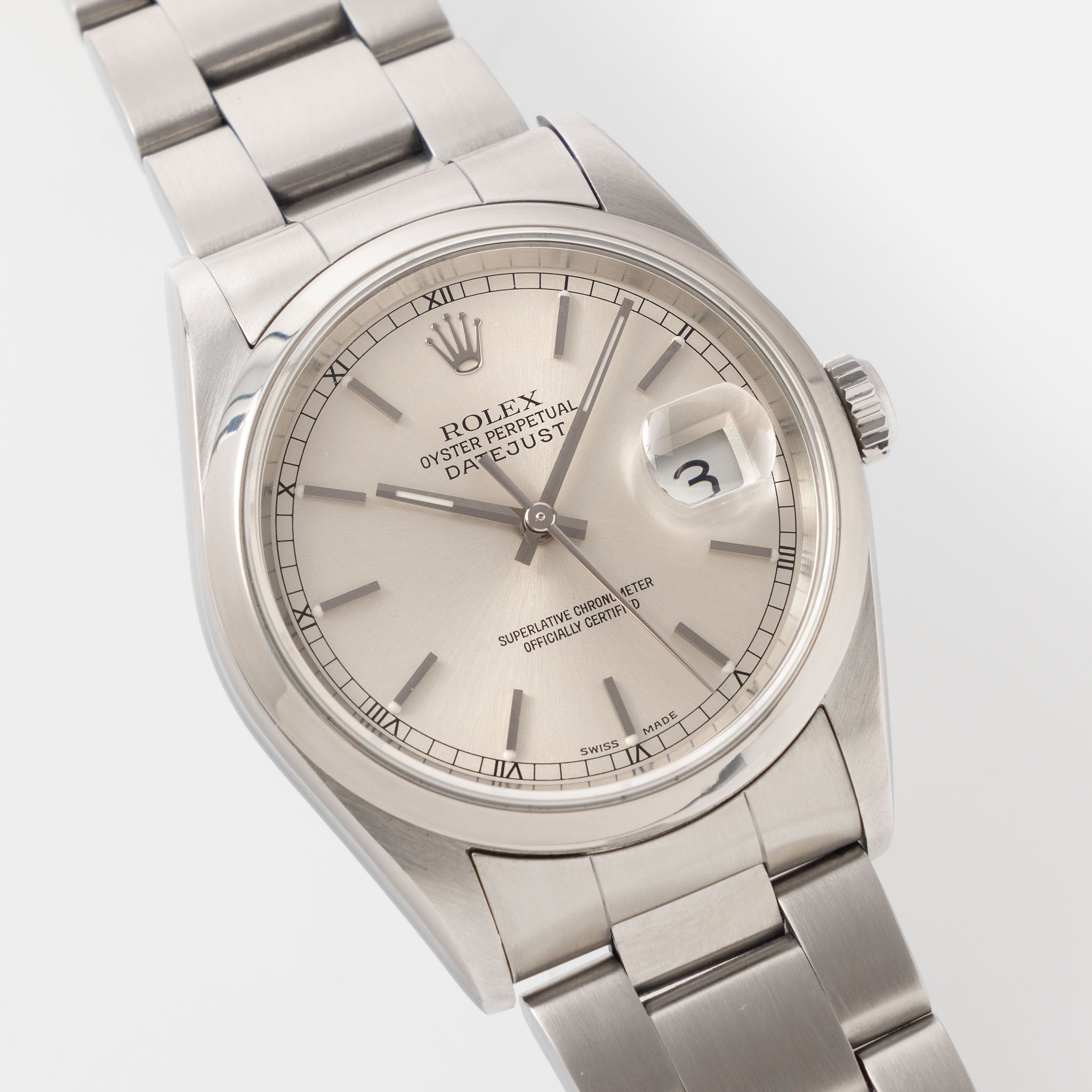 Rolex Datejust 16200 Silver Soleil Dial