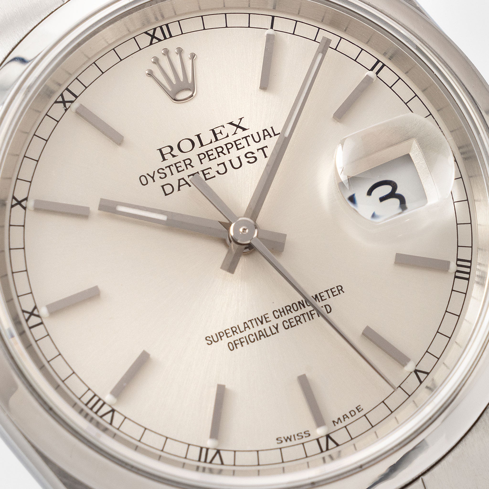 Rolex Datejust 16200 Silver Soleil Dial