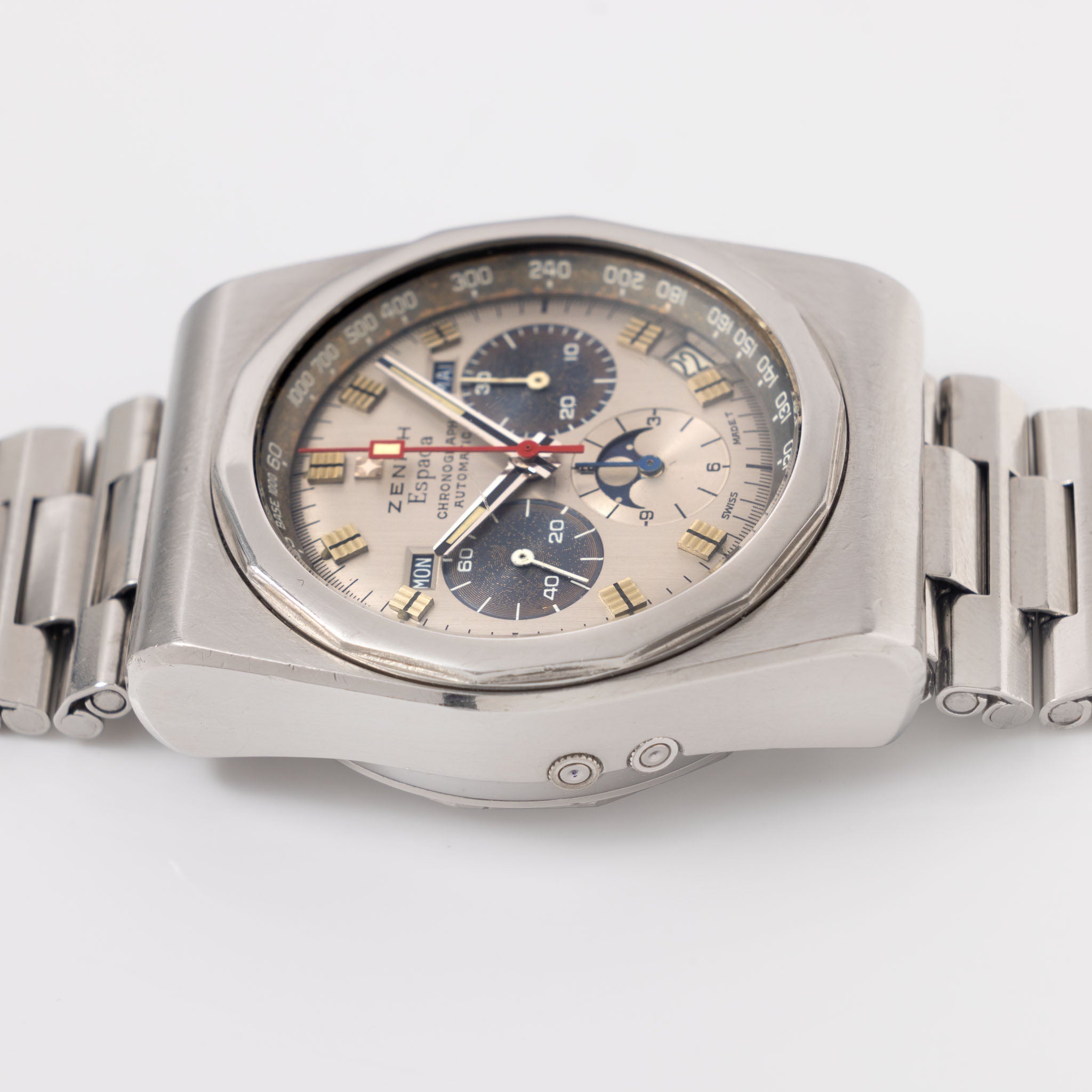 Zenith Espada silver dial Day-Date Chronograph ref 01.0040.418