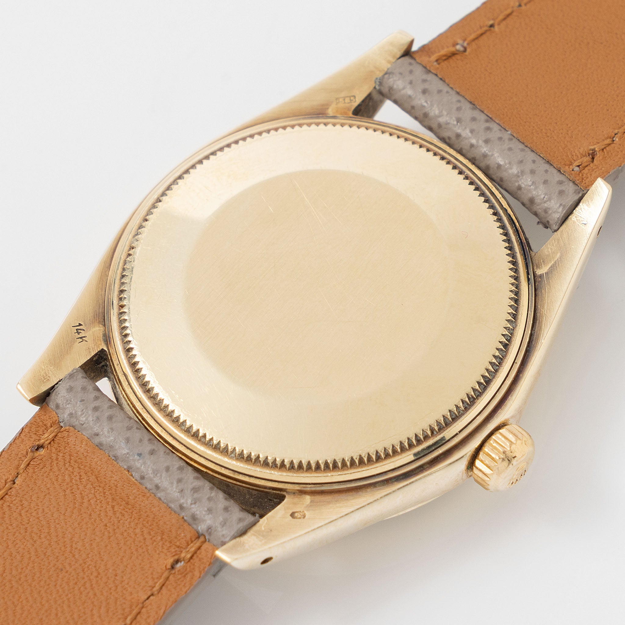 Rolex Oyster Perpetual Date 1500 Taupe Singer Proto/Test Dial in 14k Yellow Gold