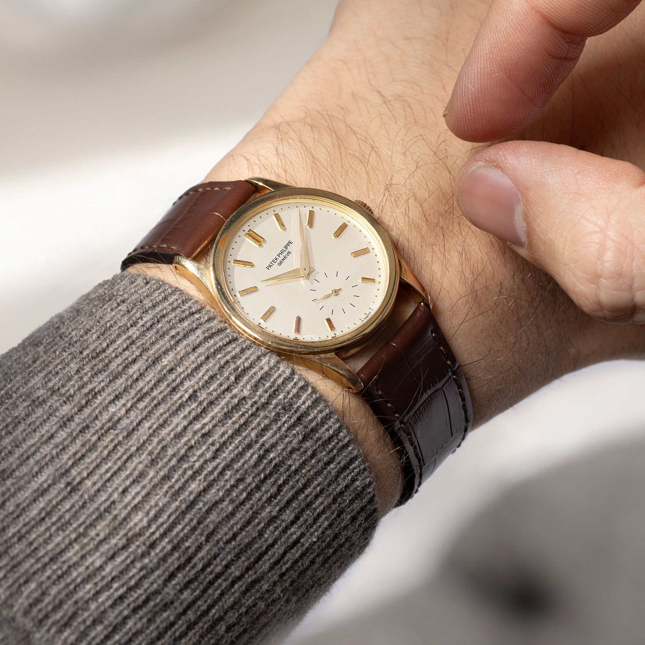 Patek Philippe Calatrava 3796J Silver Dial in 18k Yellow Gold