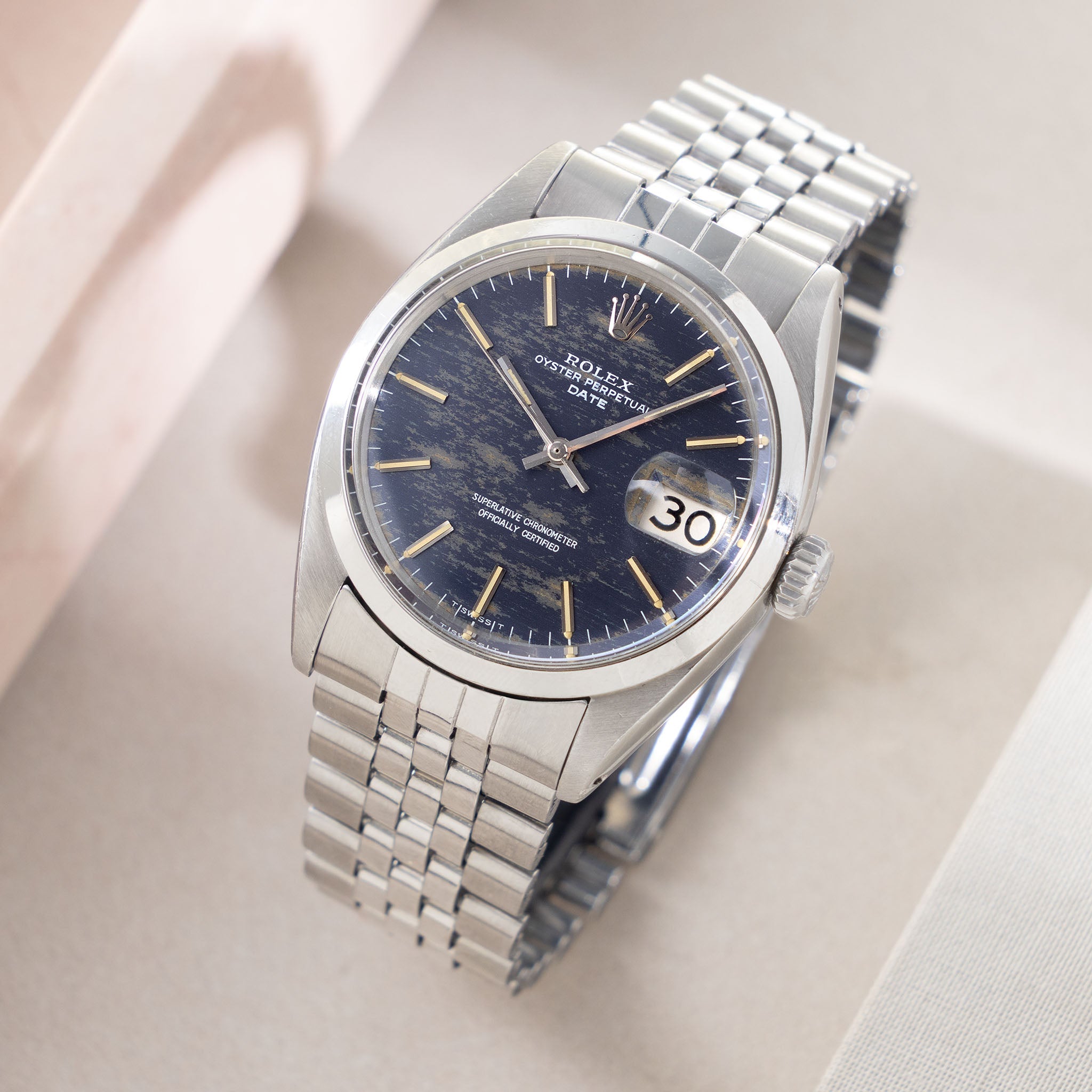 Rolex Oyster Perpetual Date Blue Camo Dial ref 1500