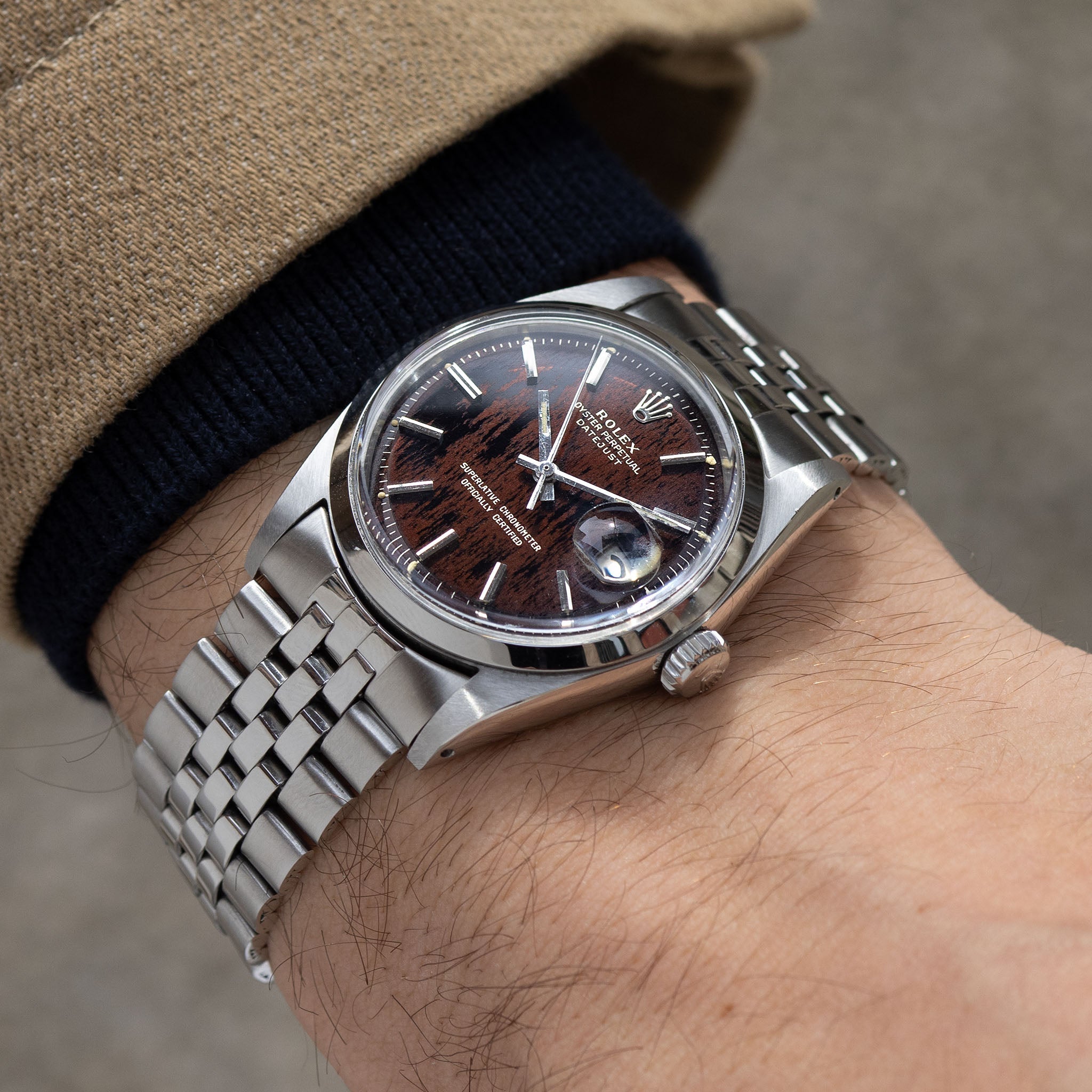 Rolex Datejust 1600 Tropical Gilt Dial with Wood Effect