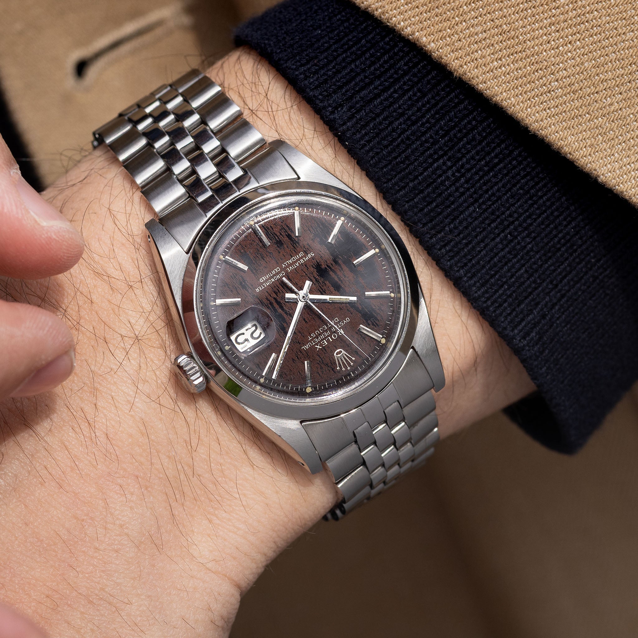 Rolex Datejust 1600 Tropical Gilt Dial with Wood Effect