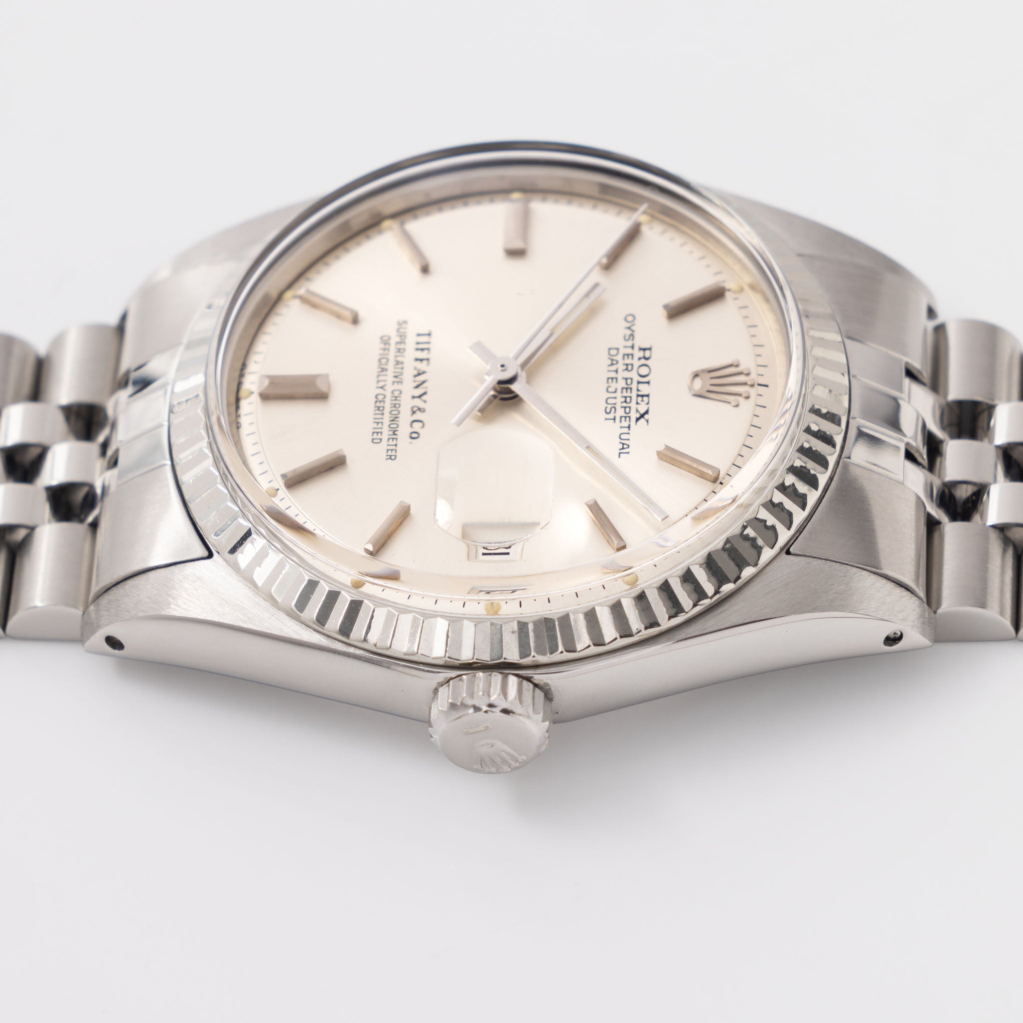 Rolex Datejust 1601 Tiffany & Co signed Silver Sigma Dial